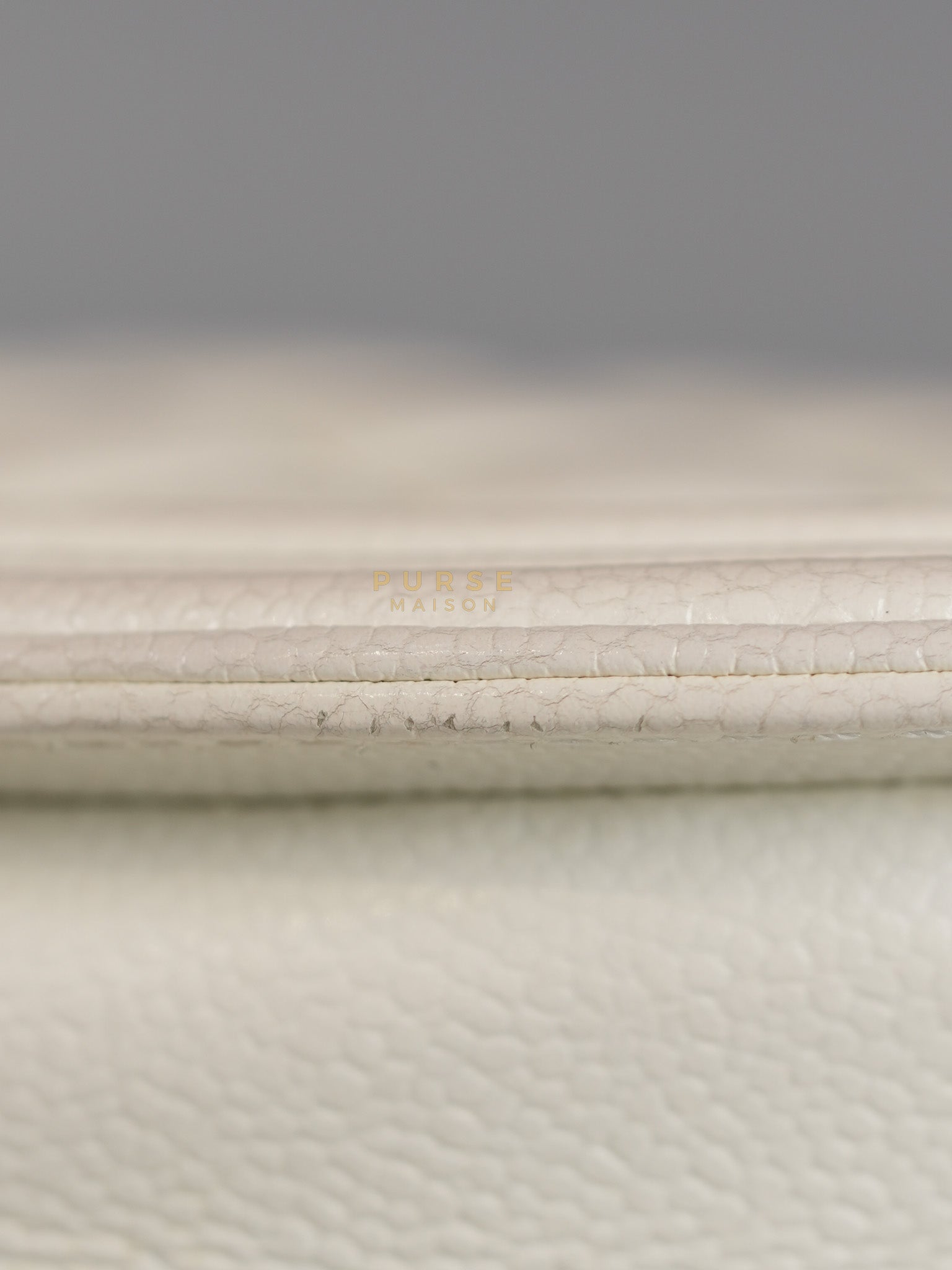 Boy Crescent White in Caviar Leather and Aged Gold Hardware (Microchip) | Purse Maison Luxury Bags Shop