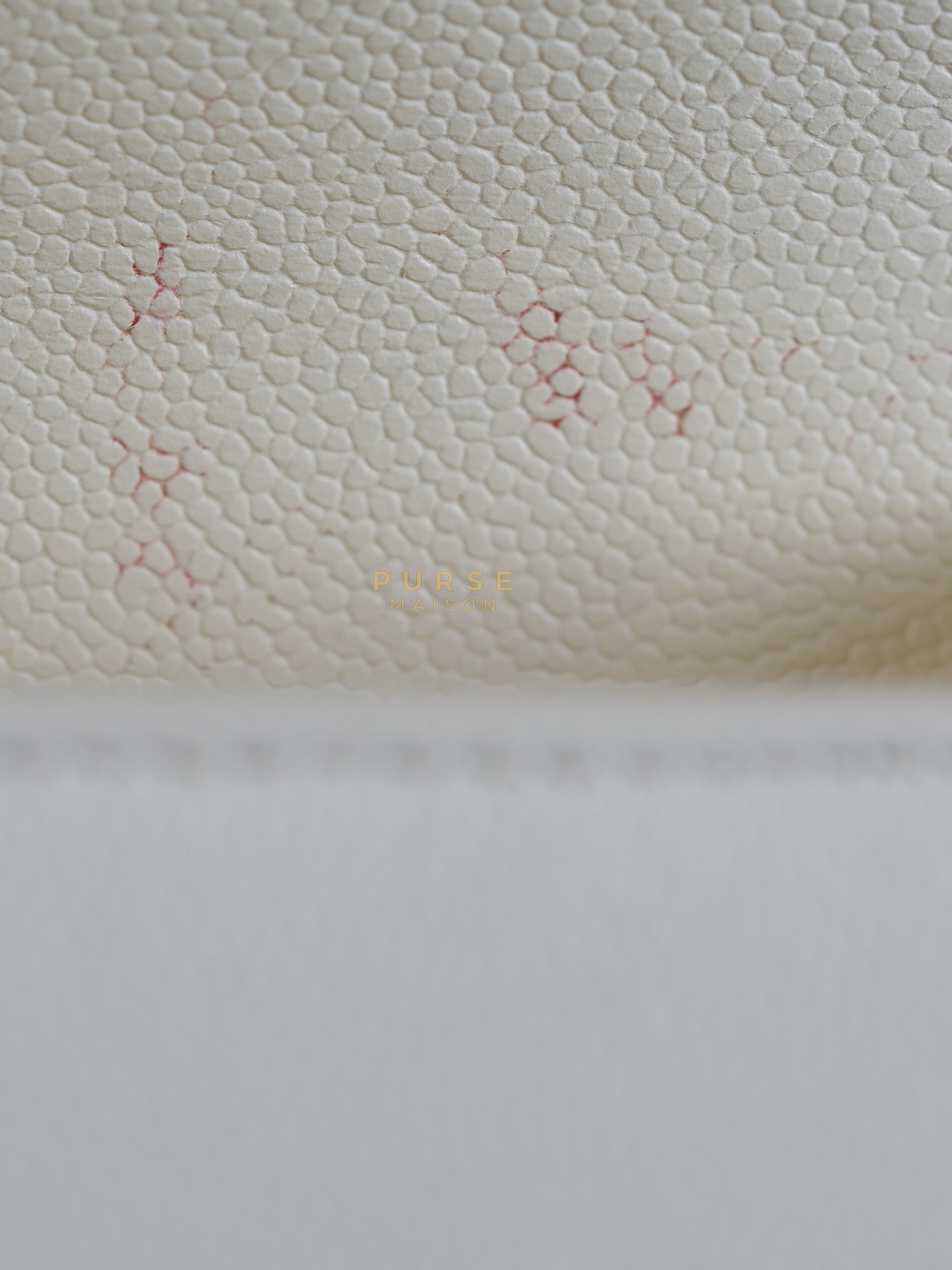 Boy Crescent White in Caviar Leather and Aged Gold Hardware (Microchip) | Purse Maison Luxury Bags Shop