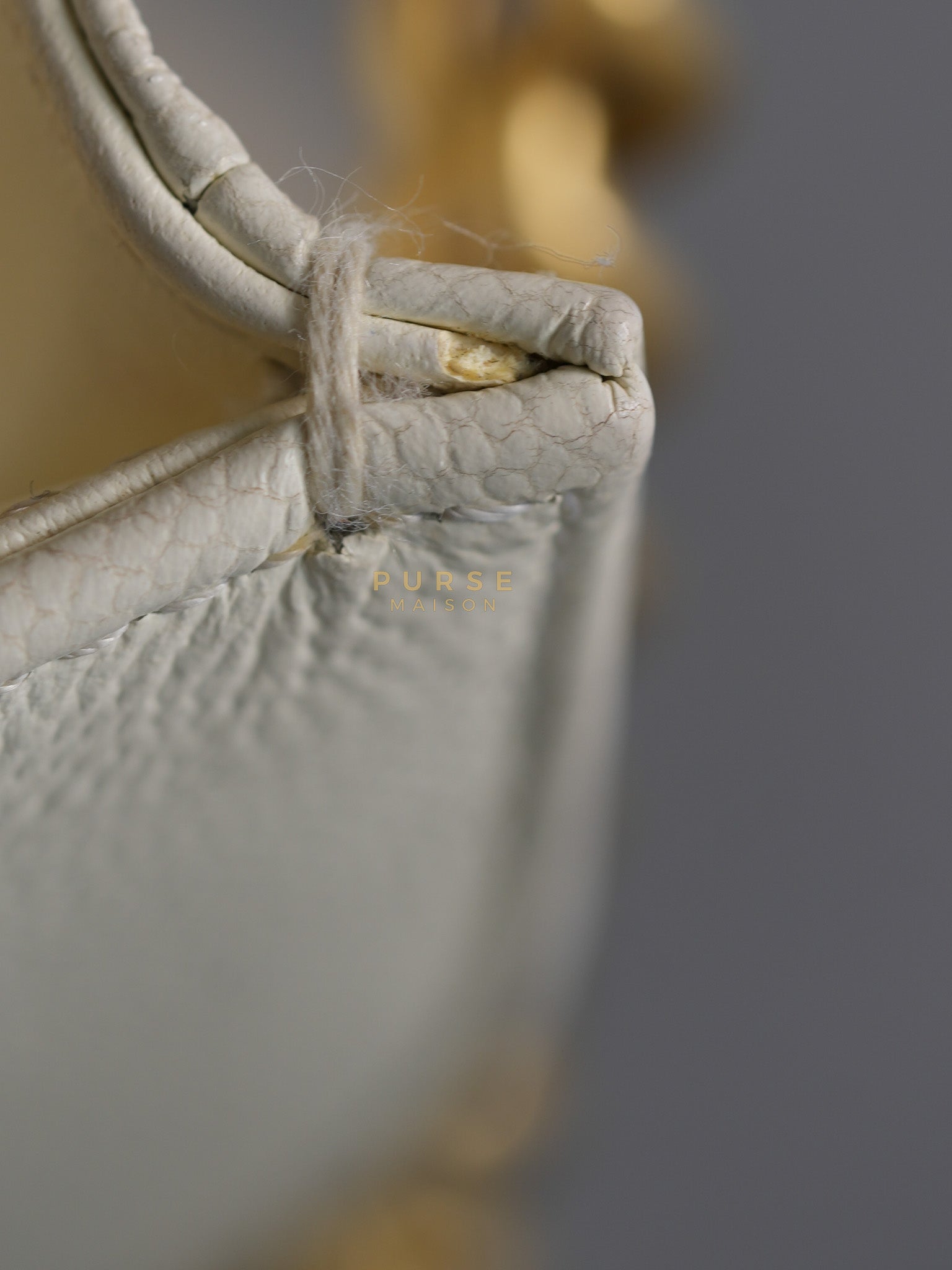 Boy Crescent White in Caviar Leather and Aged Gold Hardware (Microchip) | Purse Maison Luxury Bags Shop