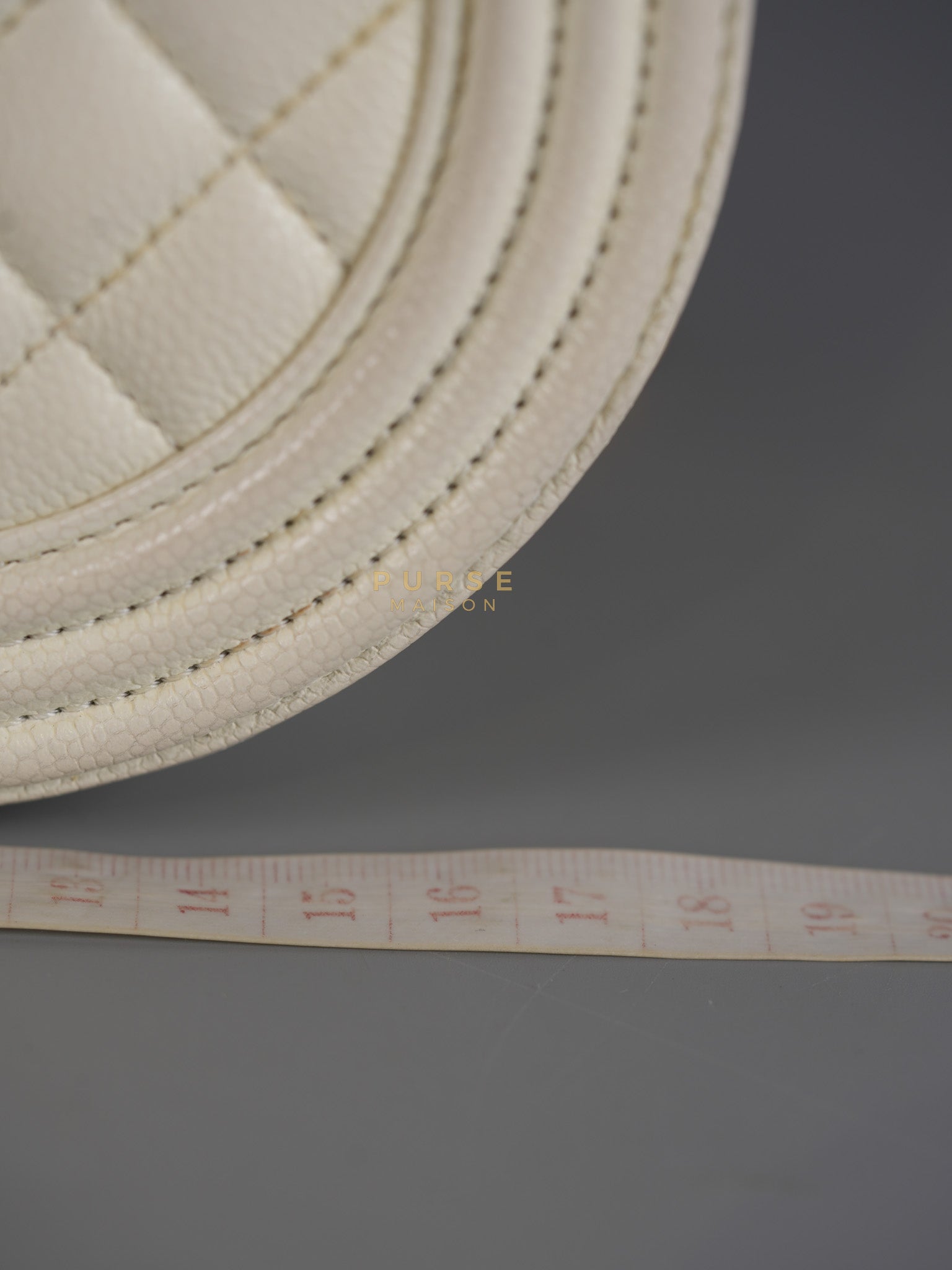 Boy Crescent White in Caviar Leather and Aged Gold Hardware (Microchip) | Purse Maison Luxury Bags Shop