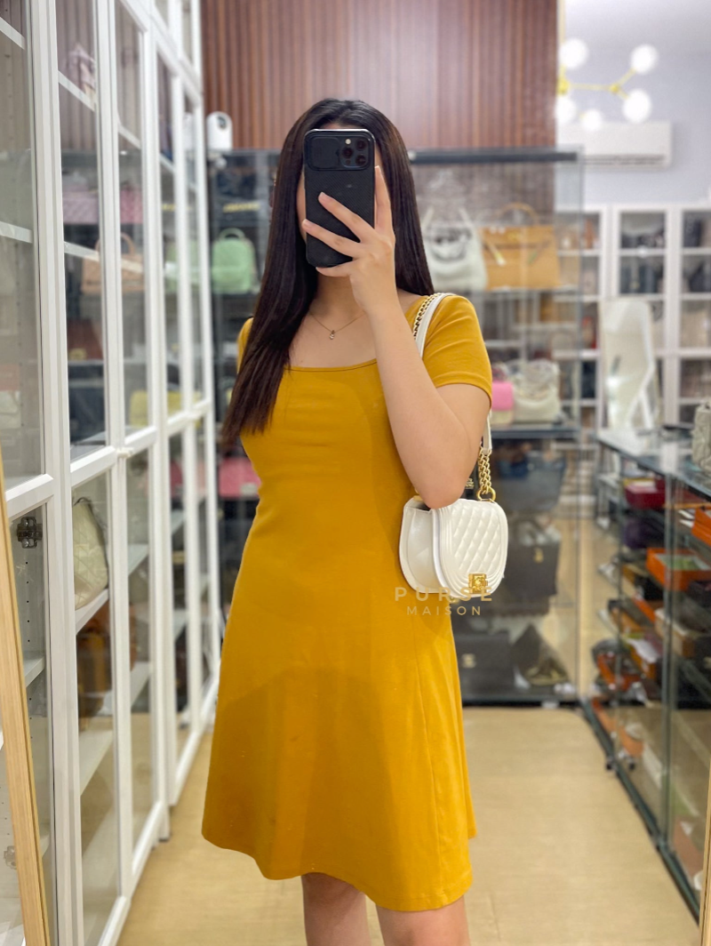 Boy Crescent White in Caviar Leather and Aged Gold Hardware (Microchip) | Purse Maison Luxury Bags Shop