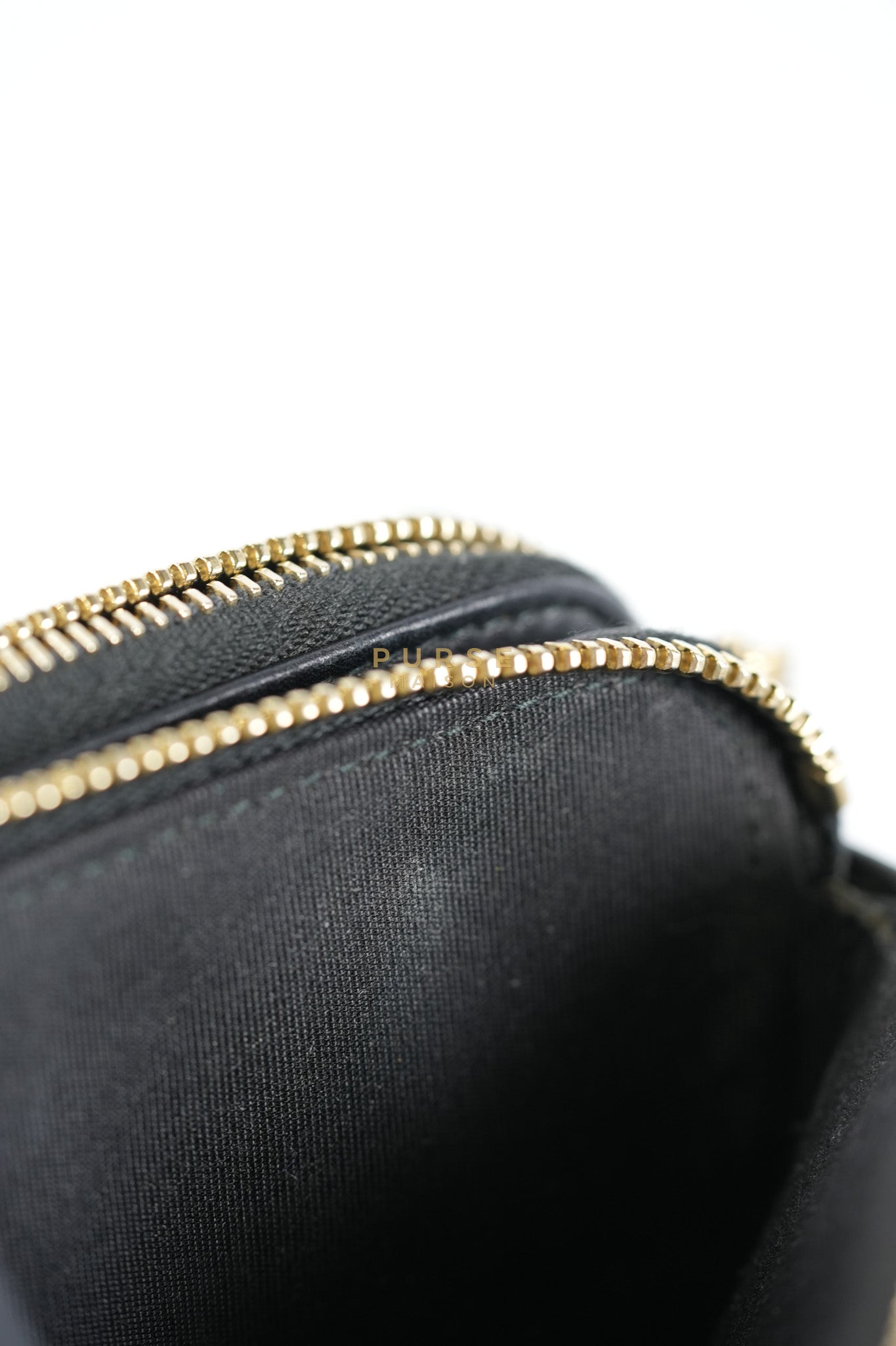 Boy Double Zip Wallet On Chain in Black Quilted Lambskin Leather & Aged Gold Hardware Series 24 | Purse Maison Luxury Bags Shop