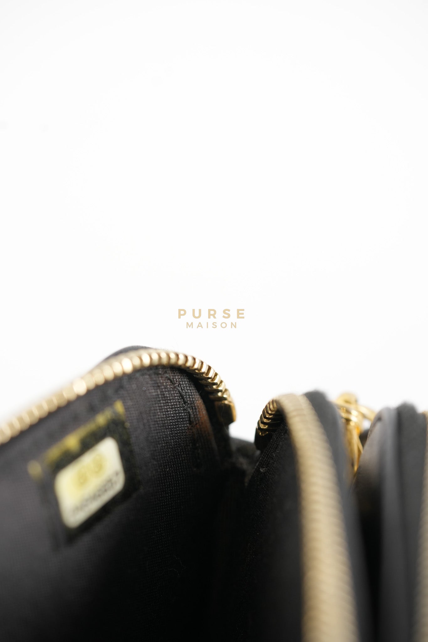 Boy Double Zip Wallet On Chain in Black Quilted Lambskin Leather & Aged Gold Hardware Series 24 | Purse Maison Luxury Bags Shop