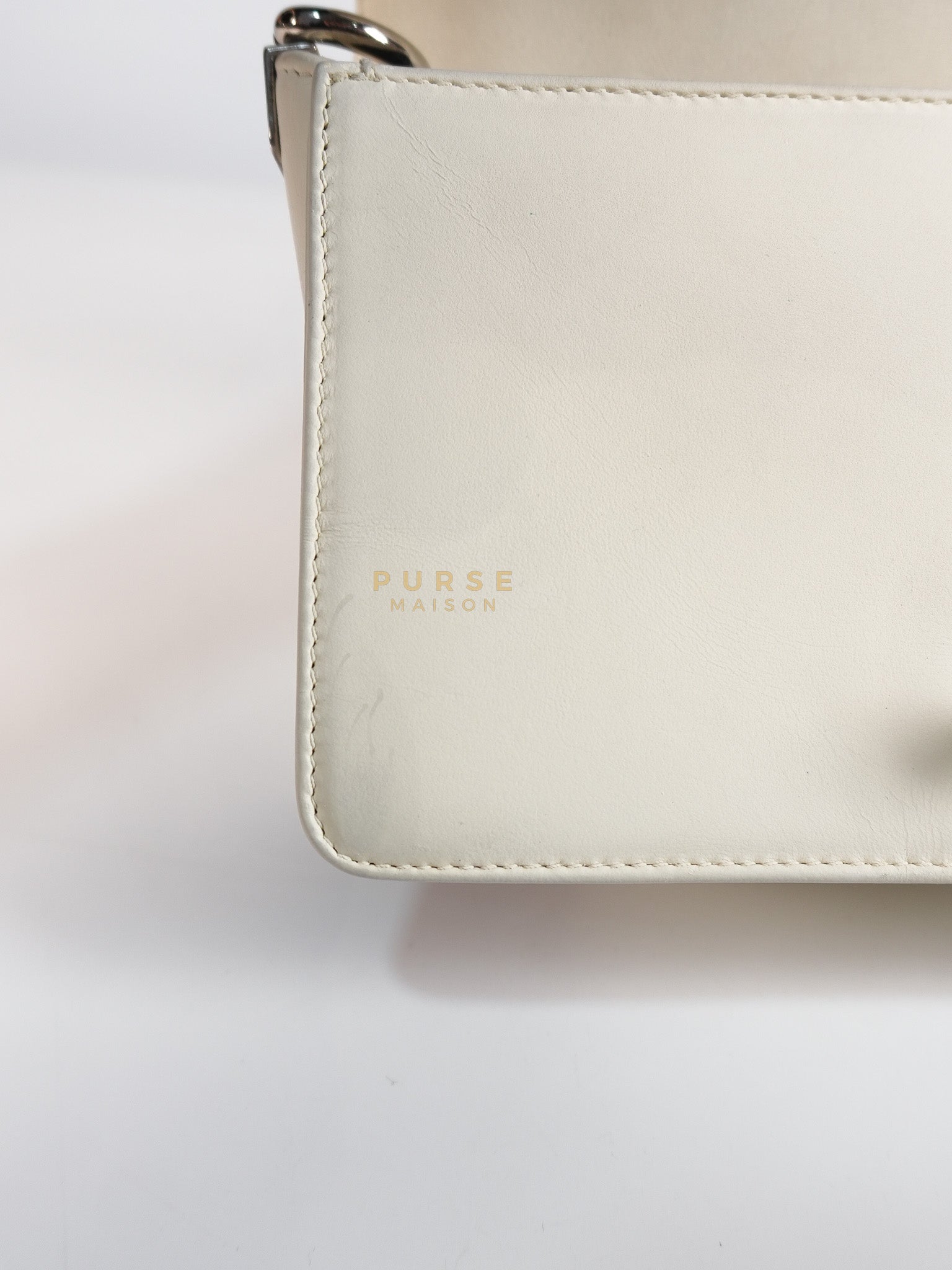 Boy Galuchat Mini Flap Bag in White Quilted Lambskin Leather & Silver Hardware Series 16 | Purse Maison Luxury Bags Shop