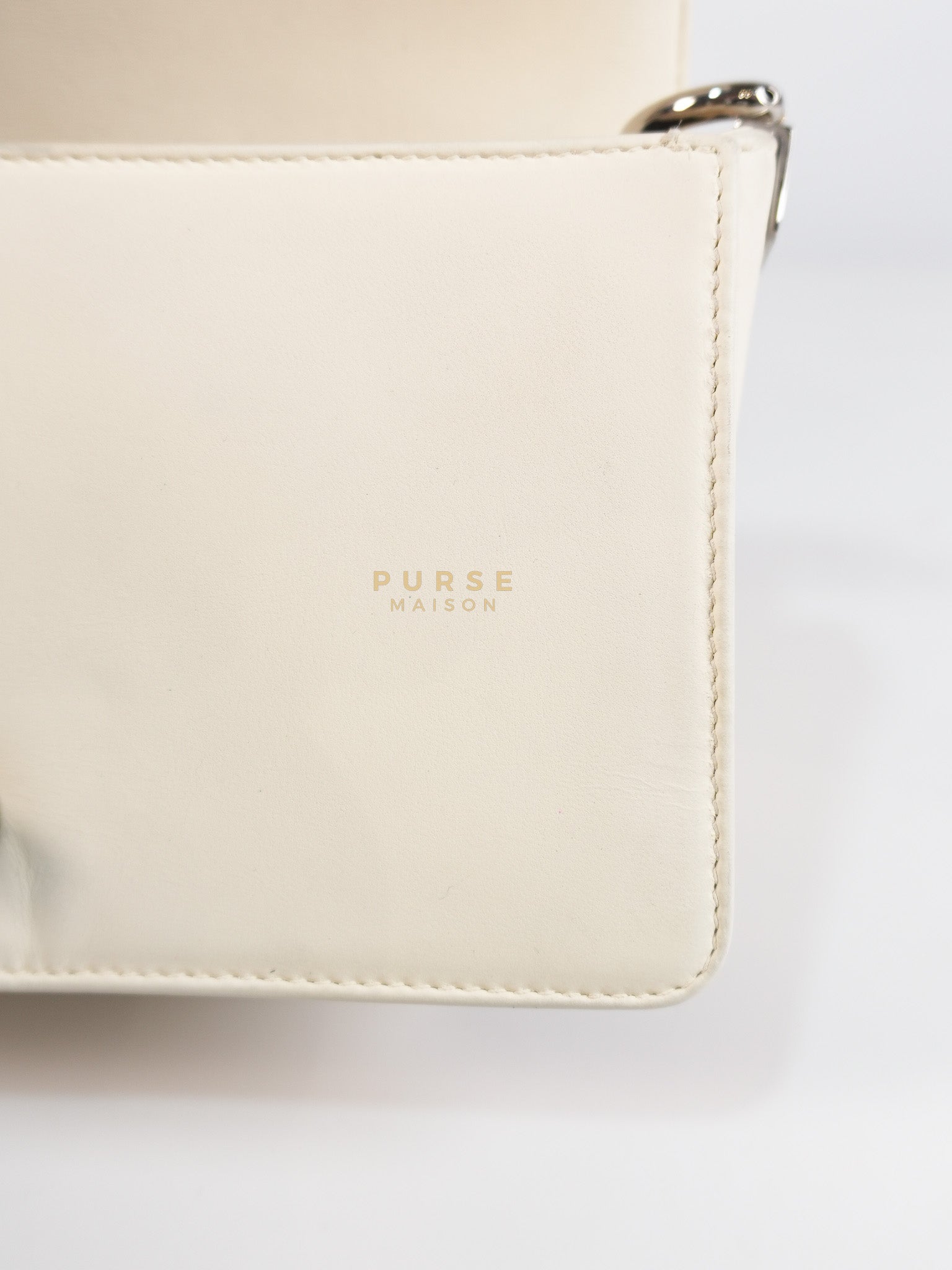 Boy Galuchat Mini Flap Bag in White Quilted Lambskin Leather & Silver Hardware Series 16 | Purse Maison Luxury Bags Shop