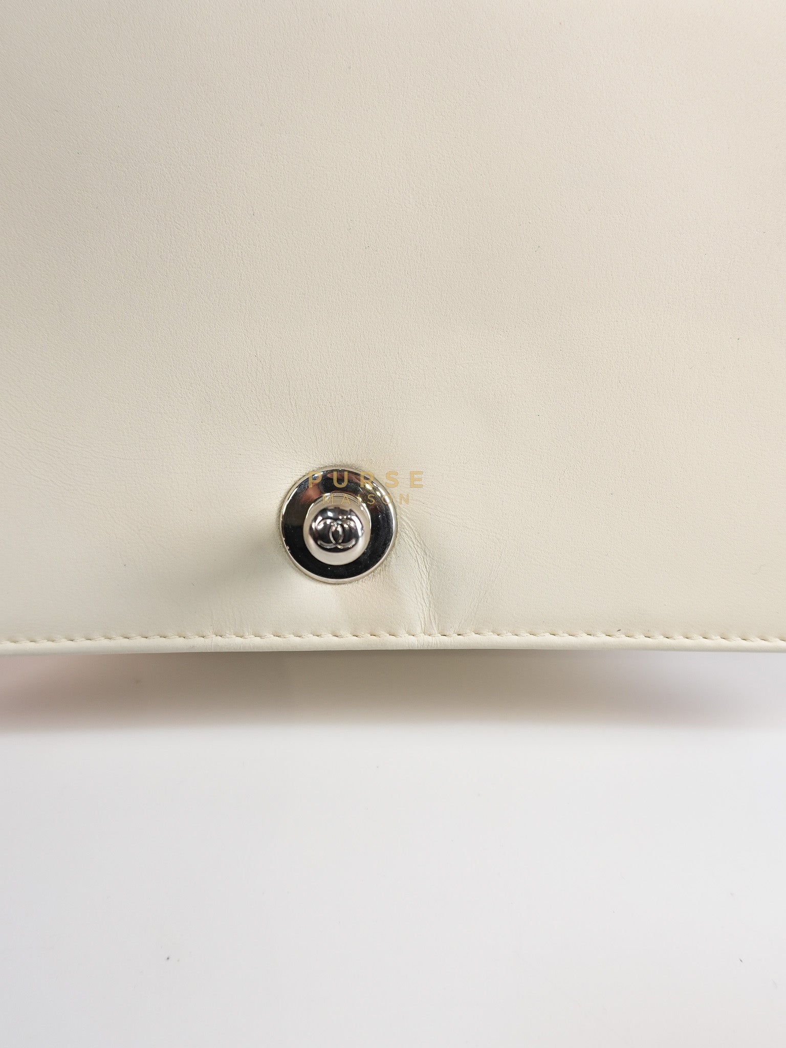 Boy Galuchat Mini Flap Bag in White Quilted Lambskin Leather & Silver Hardware Series 16 | Purse Maison Luxury Bags Shop