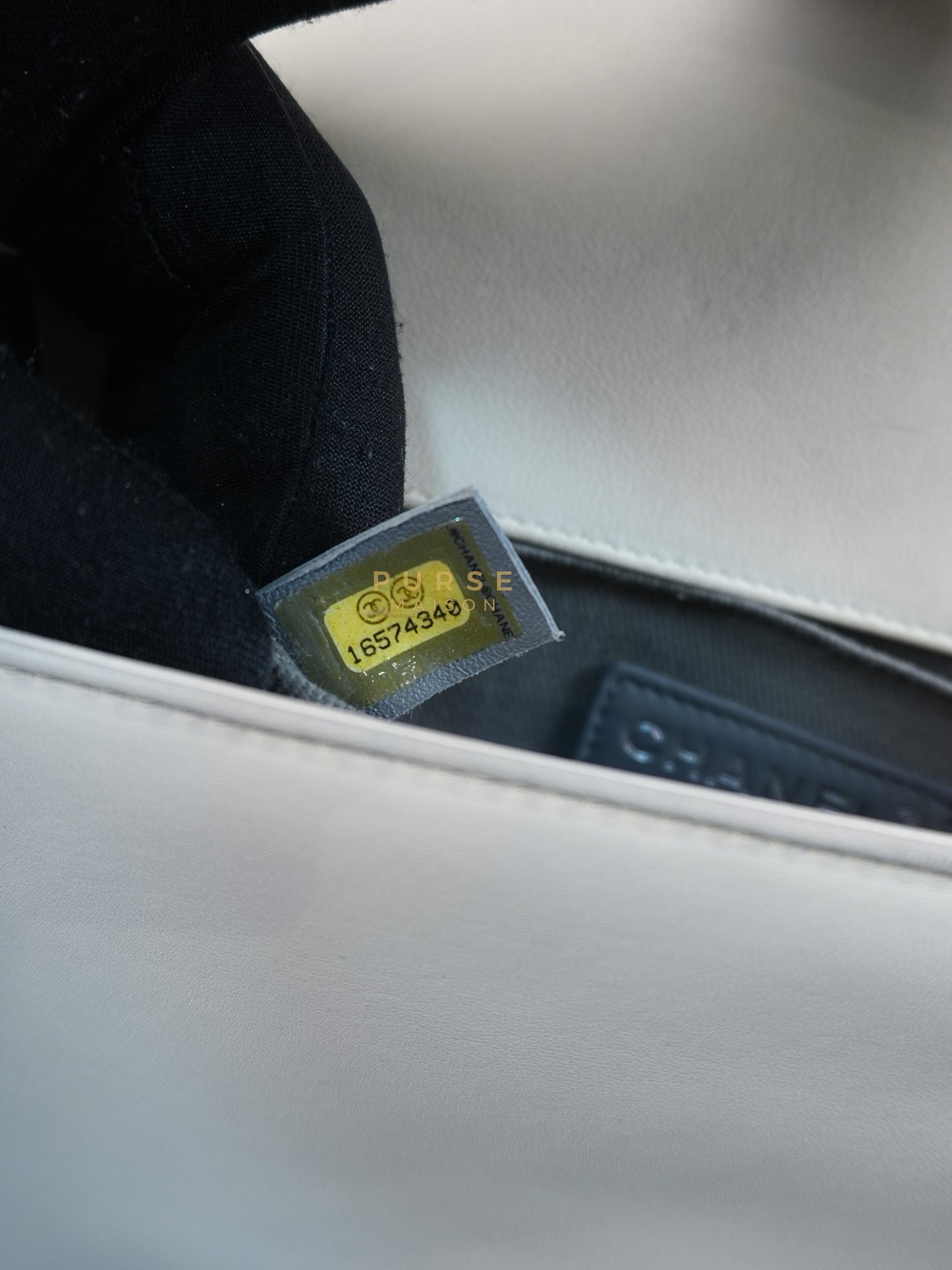 Boy Galuchat Mini Flap Bag in White Quilted Lambskin Leather & Silver Hardware Series 16 | Purse Maison Luxury Bags Shop