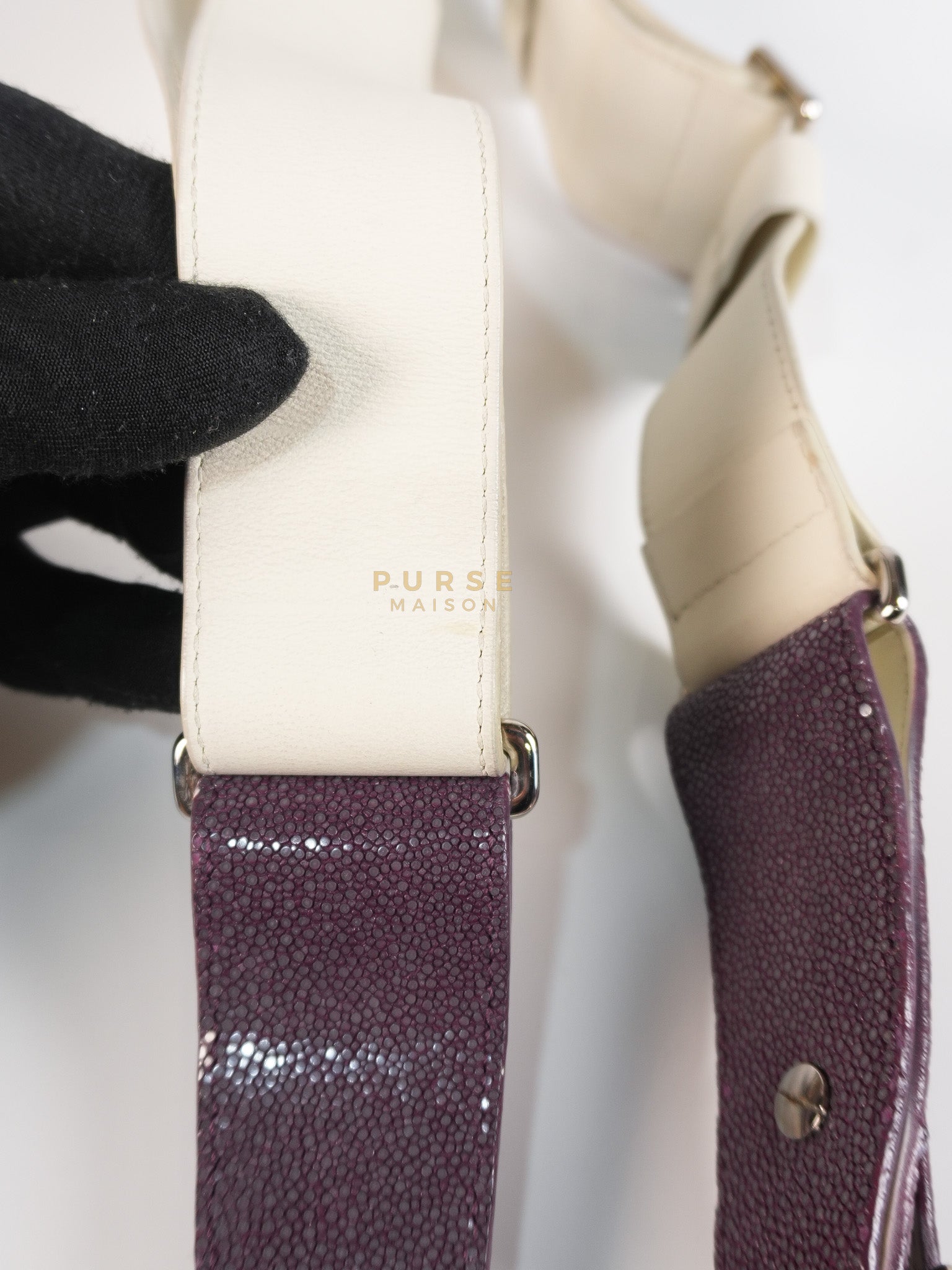 Boy Galuchat Mini Flap Bag in White Quilted Lambskin Leather & Silver Hardware Series 16 | Purse Maison Luxury Bags Shop