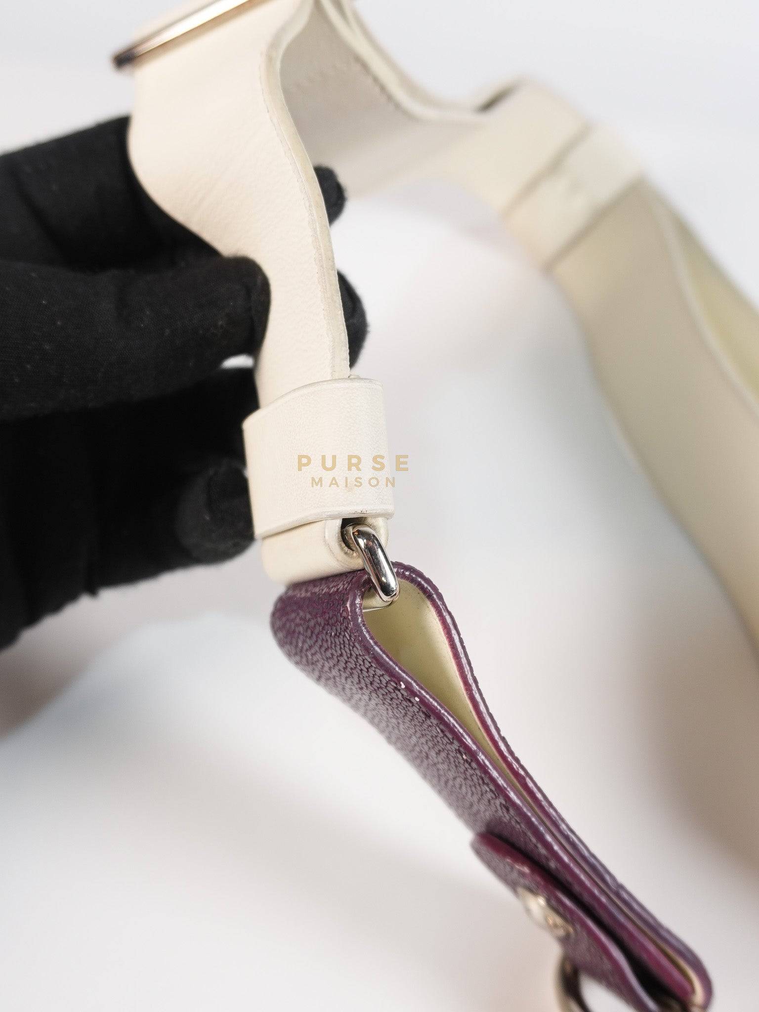 Boy Galuchat Mini Flap Bag in White Quilted Lambskin Leather & Silver Hardware Series 16 | Purse Maison Luxury Bags Shop