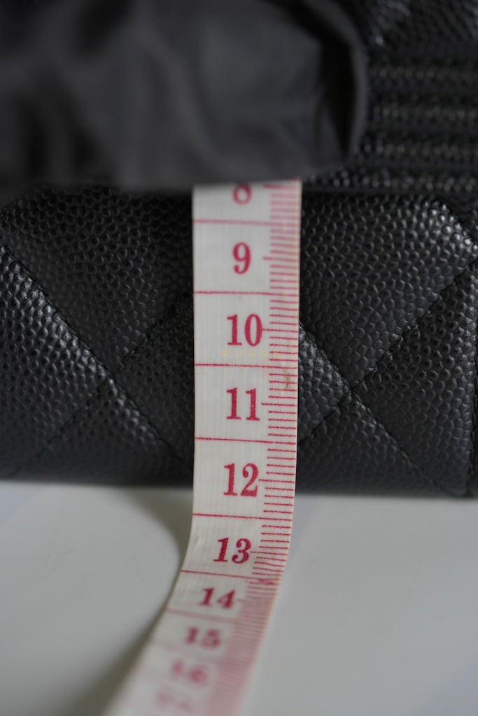 Boy Long Wallet Black in Caviar Leather and Aged Gold Hardware Series 25 | Purse Maison Luxury Bags Shop