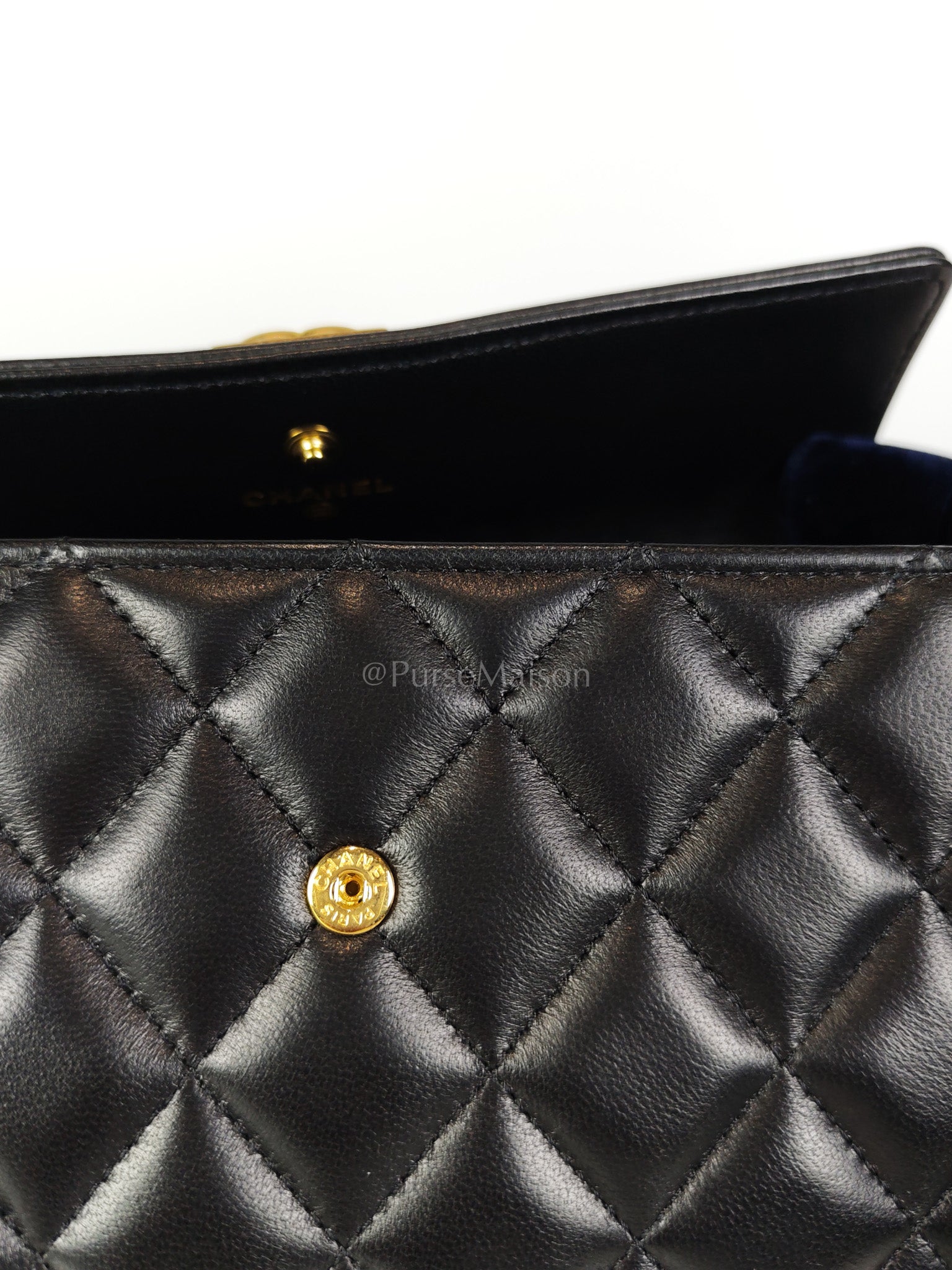 Boy Long Wallet in Black Quilted Lambskin Leather and Aged Gold Hardware Series 27 | Purse Maison Luxury Bags Shop