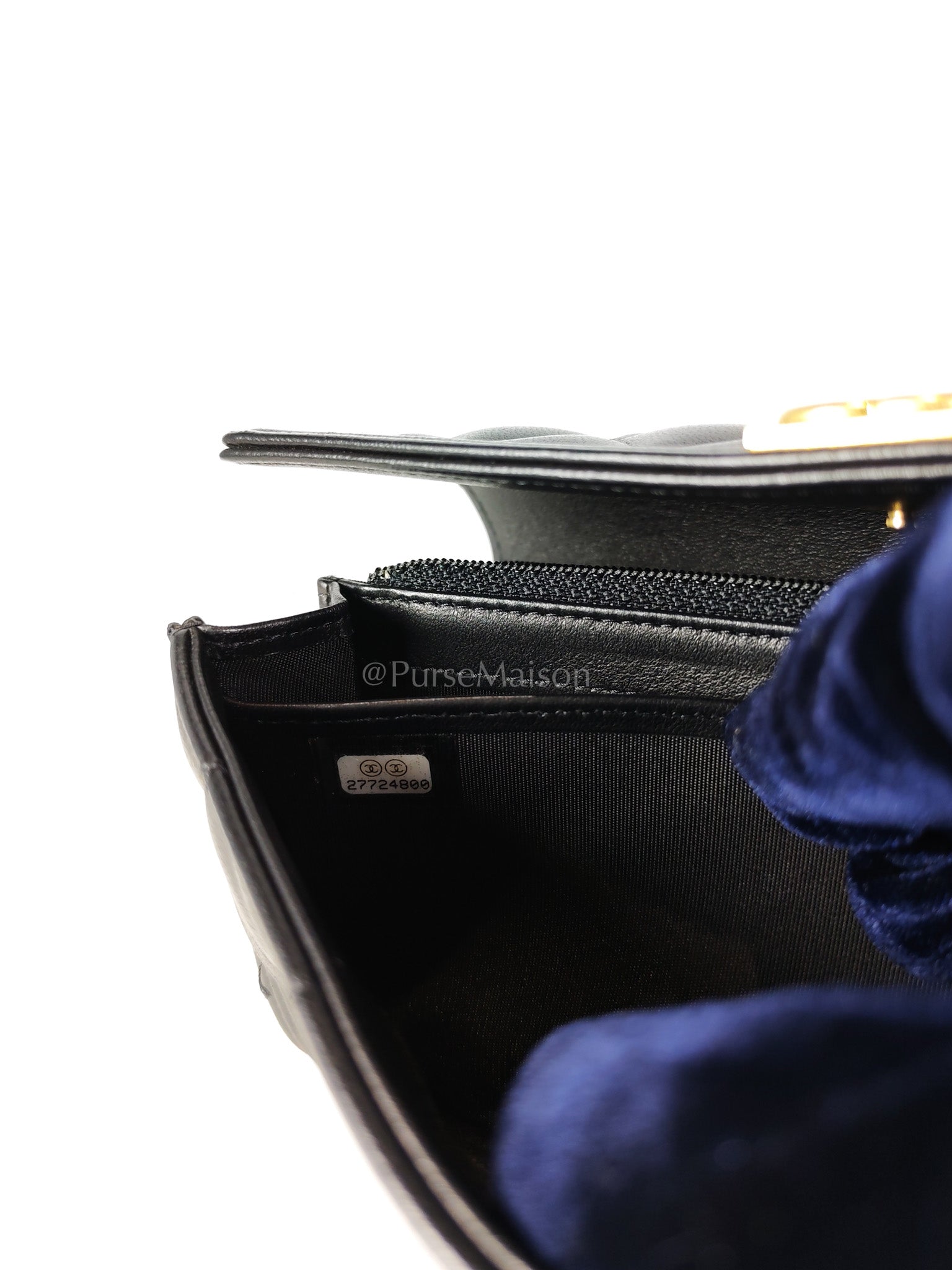 Boy Long Wallet in Black Quilted Lambskin Leather and Aged Gold Hardware Series 27 | Purse Maison Luxury Bags Shop