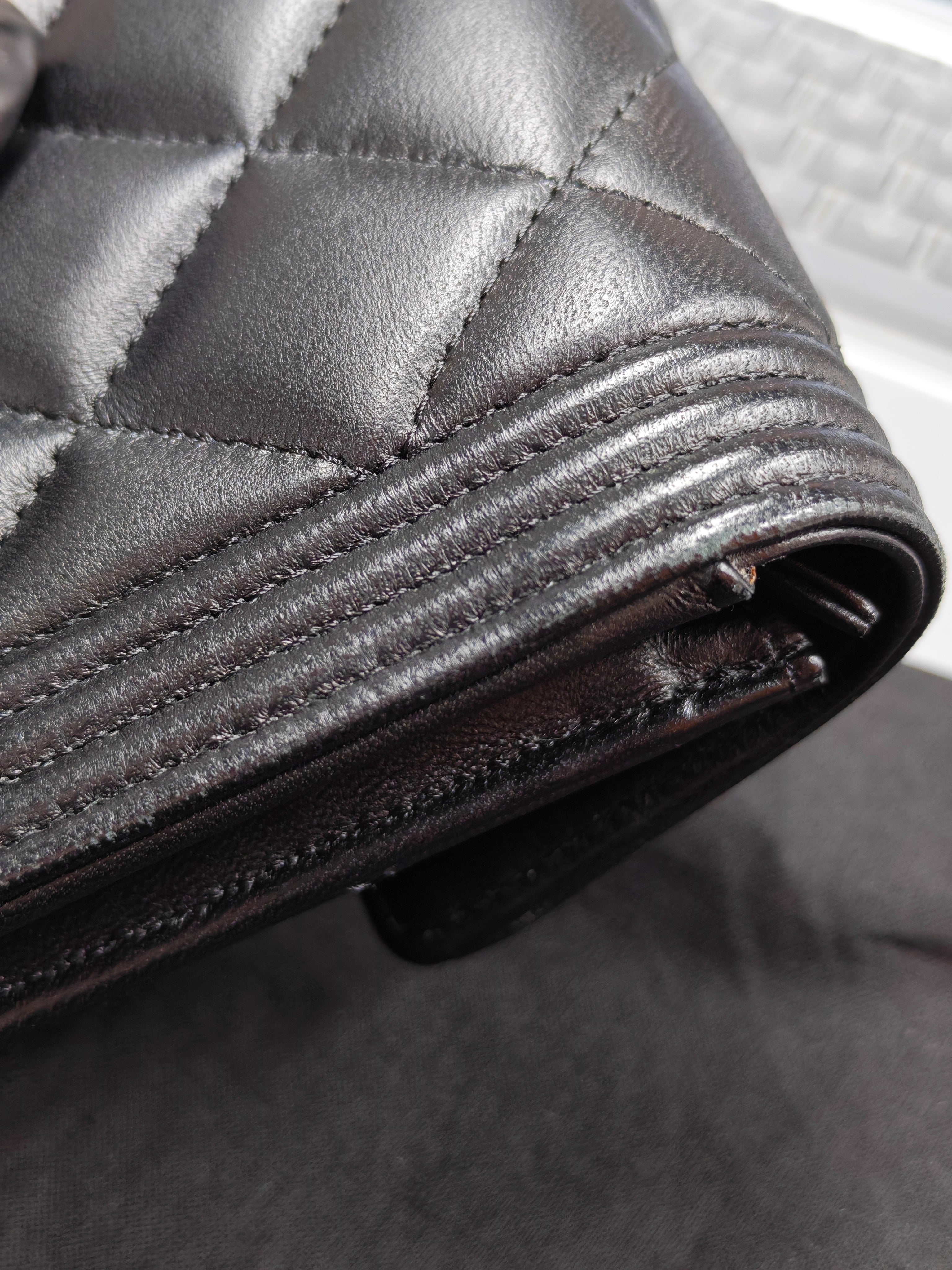 Boy Long Wallet in Black Quilted Lambskin Leather and Aged Gold Hardware Series 27 | Purse Maison Luxury Bags Shop