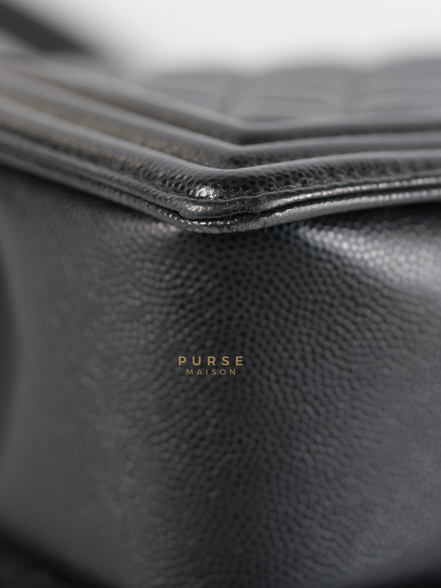 Boy Medium in Black Caviar Leather Aged Gold Hardware (Series 27) | Purse Maison Luxury Bags Shop