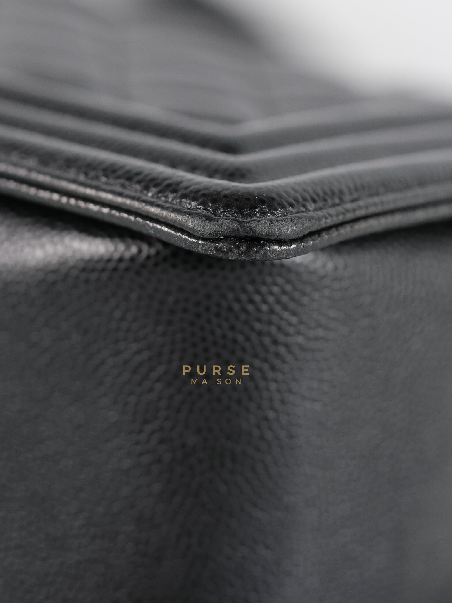 Boy Medium in Black Caviar Leather Aged Gold Hardware (Series 27) | Purse Maison Luxury Bags Shop