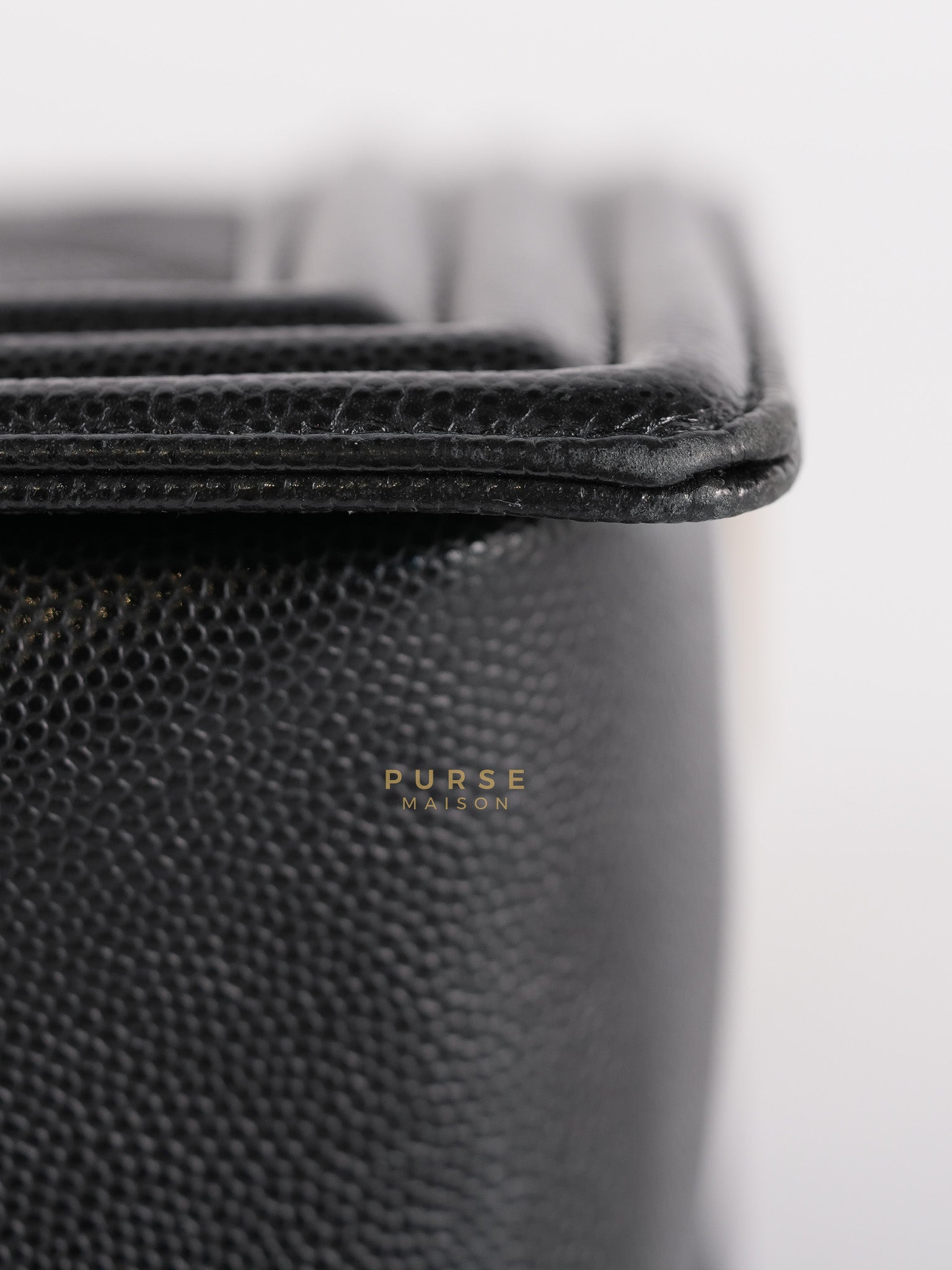 Boy Medium in Black Caviar Leather Aged Gold Hardware (Series 27) | Purse Maison Luxury Bags Shop