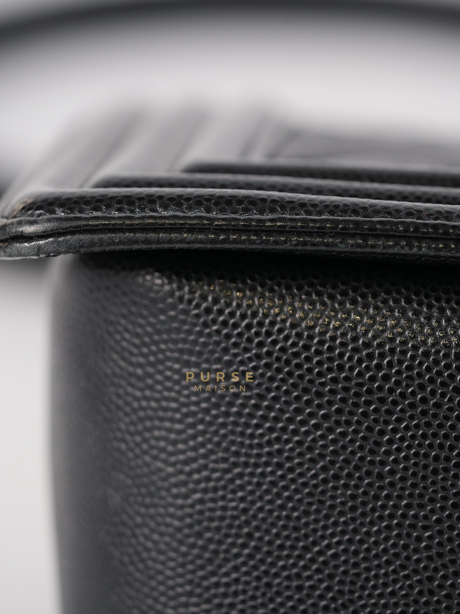 Boy Medium in Black Caviar Leather Aged Gold Hardware (Series 27) | Purse Maison Luxury Bags Shop