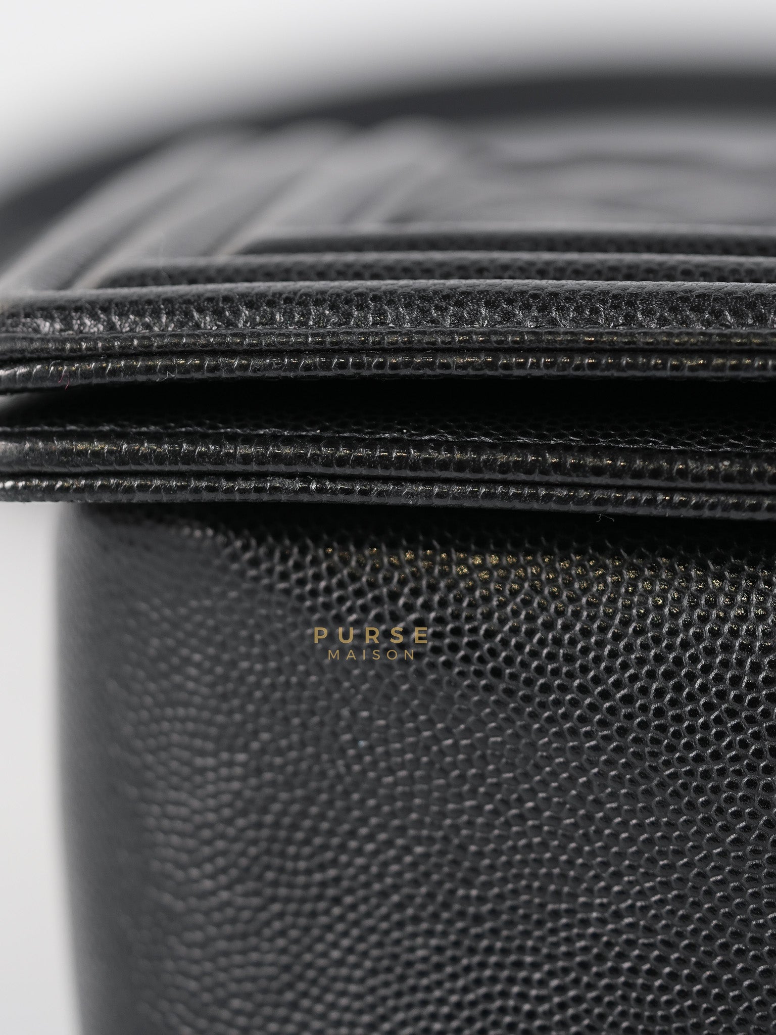 Boy Medium in Black Caviar Leather Aged Gold Hardware (Series 27) | Purse Maison Luxury Bags Shop