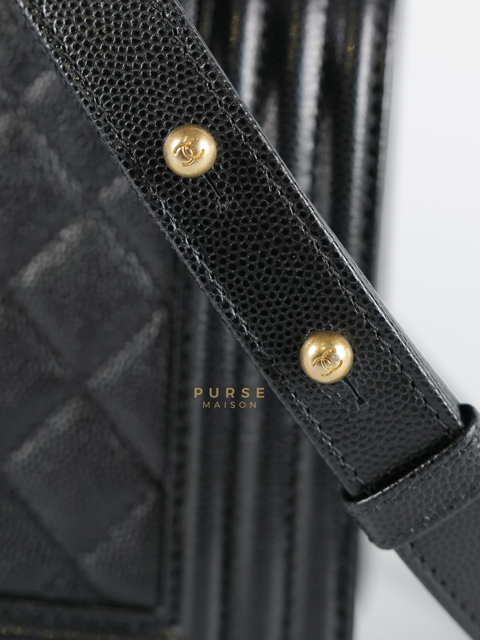 Boy Medium in Black Caviar Leather Aged Gold Hardware (Series 27) | Purse Maison Luxury Bags Shop
