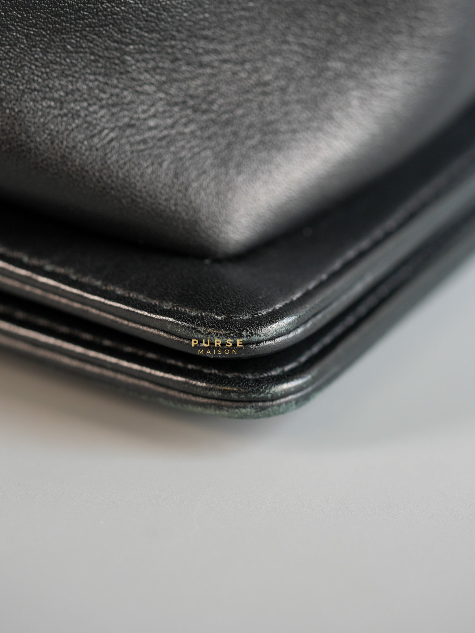 Boy New Medium Chevron Leather Boy Shoulder in Gun Metal Tone Hardware Series 20 | Purse Maison Luxury Bags Shop