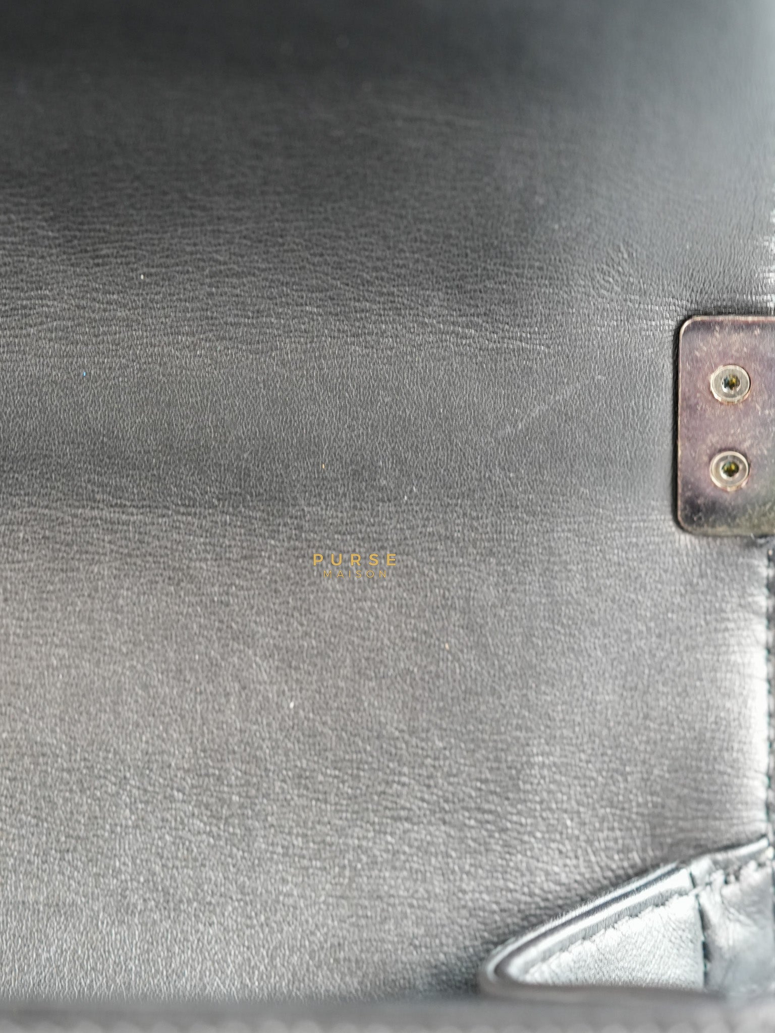 Boy New Medium Chevron Leather Boy Shoulder in Gun Metal Tone Hardware Series 20 | Purse Maison Luxury Bags Shop