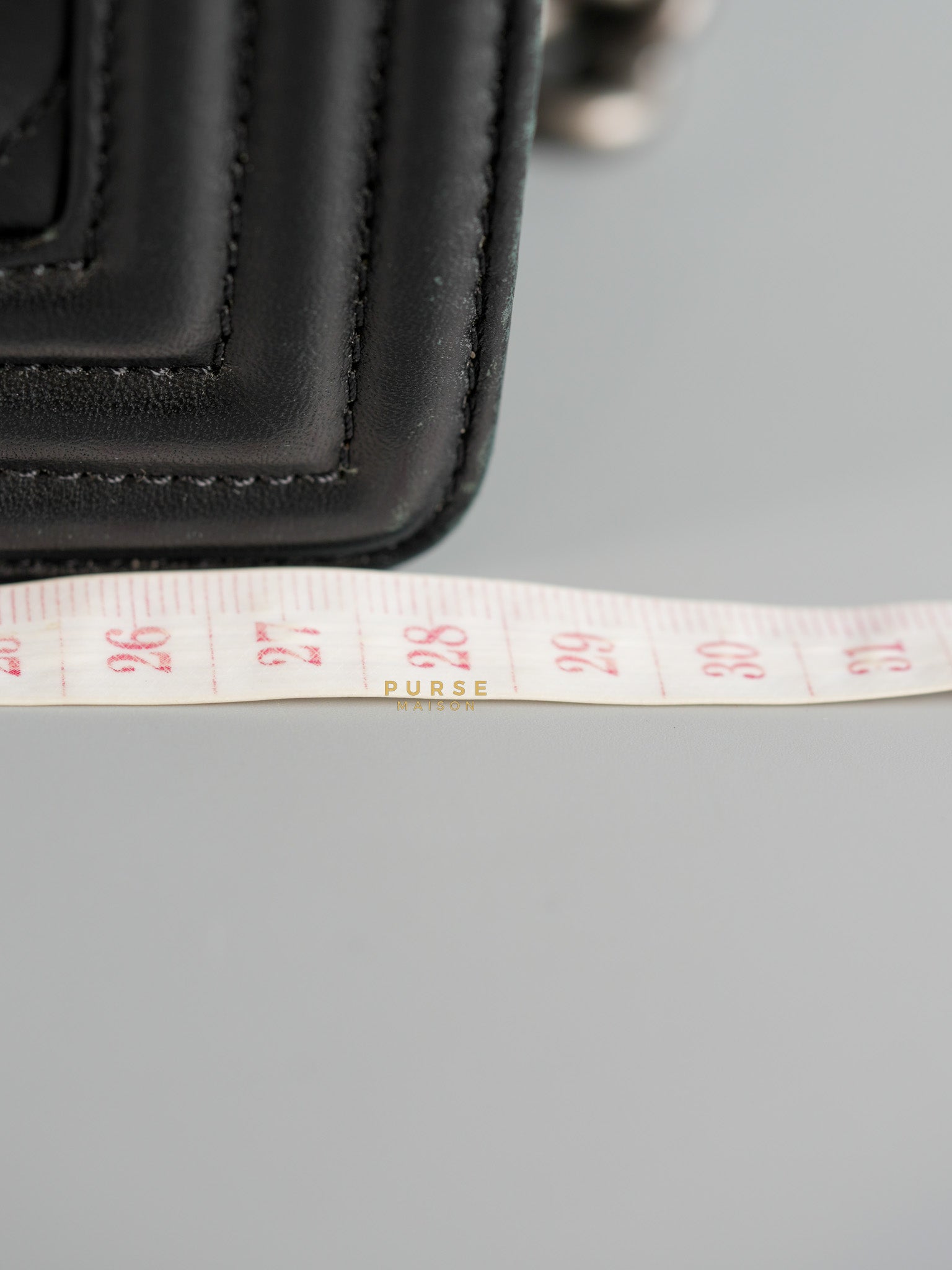 Boy New Medium Chevron Leather Boy Shoulder in Gun Metal Tone Hardware Series 20 | Purse Maison Luxury Bags Shop