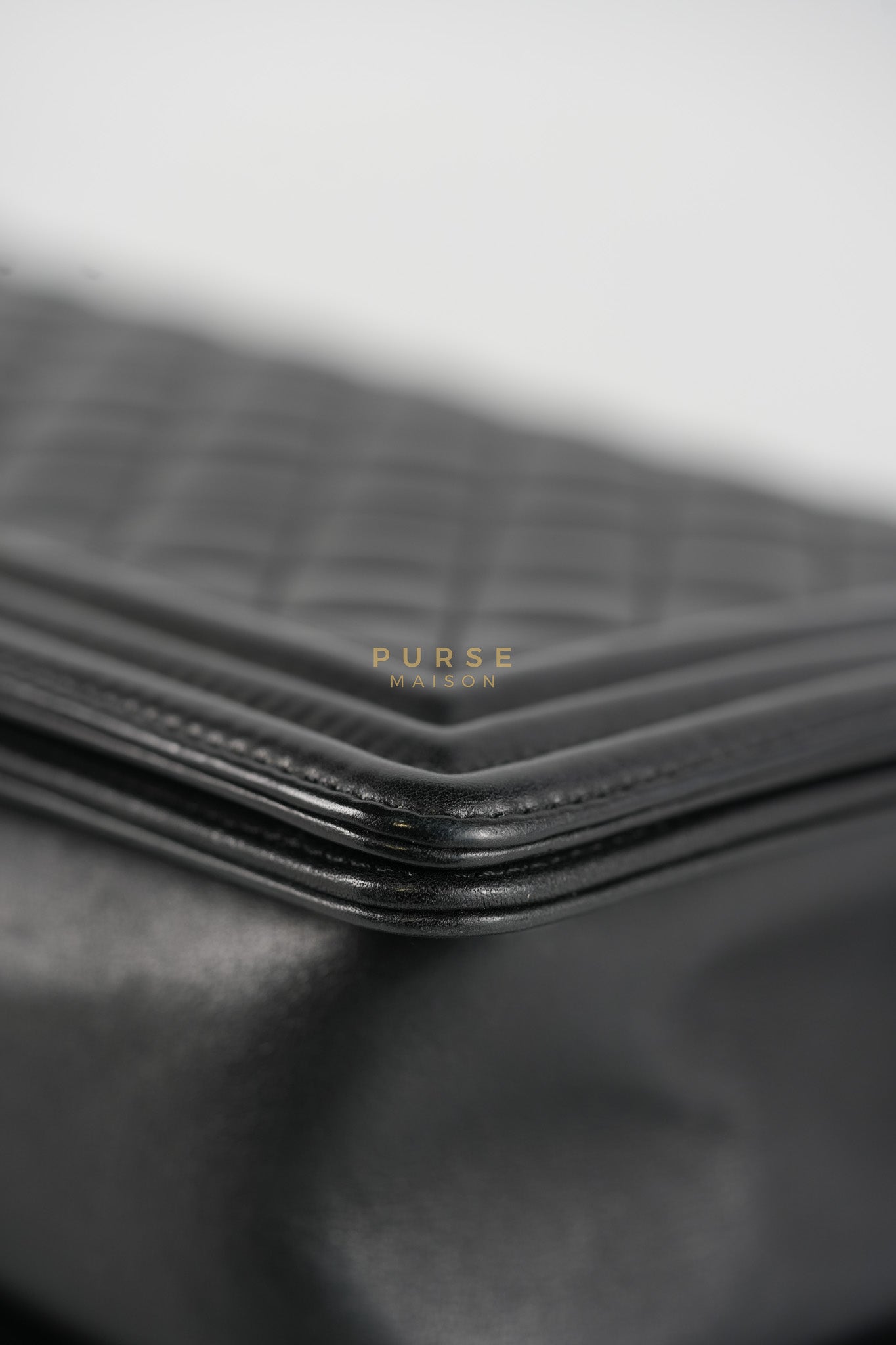 Boy New Medium in Black Quilted Lambskin Leather and Aged Gold Hardware Series 20 | Purse Maison Luxury Bags Shop