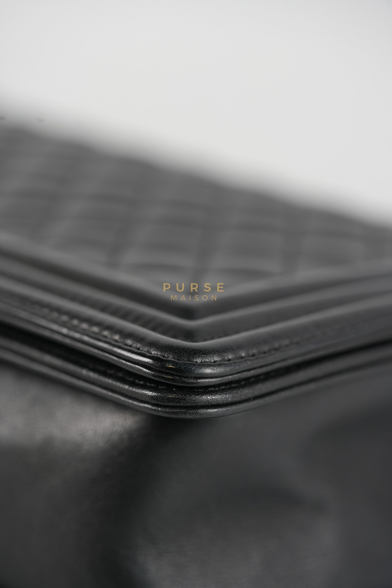 Boy New Medium in Black Quilted Lambskin Leather and Aged Gold Hardware Series 20 | Purse Maison Luxury Bags Shop