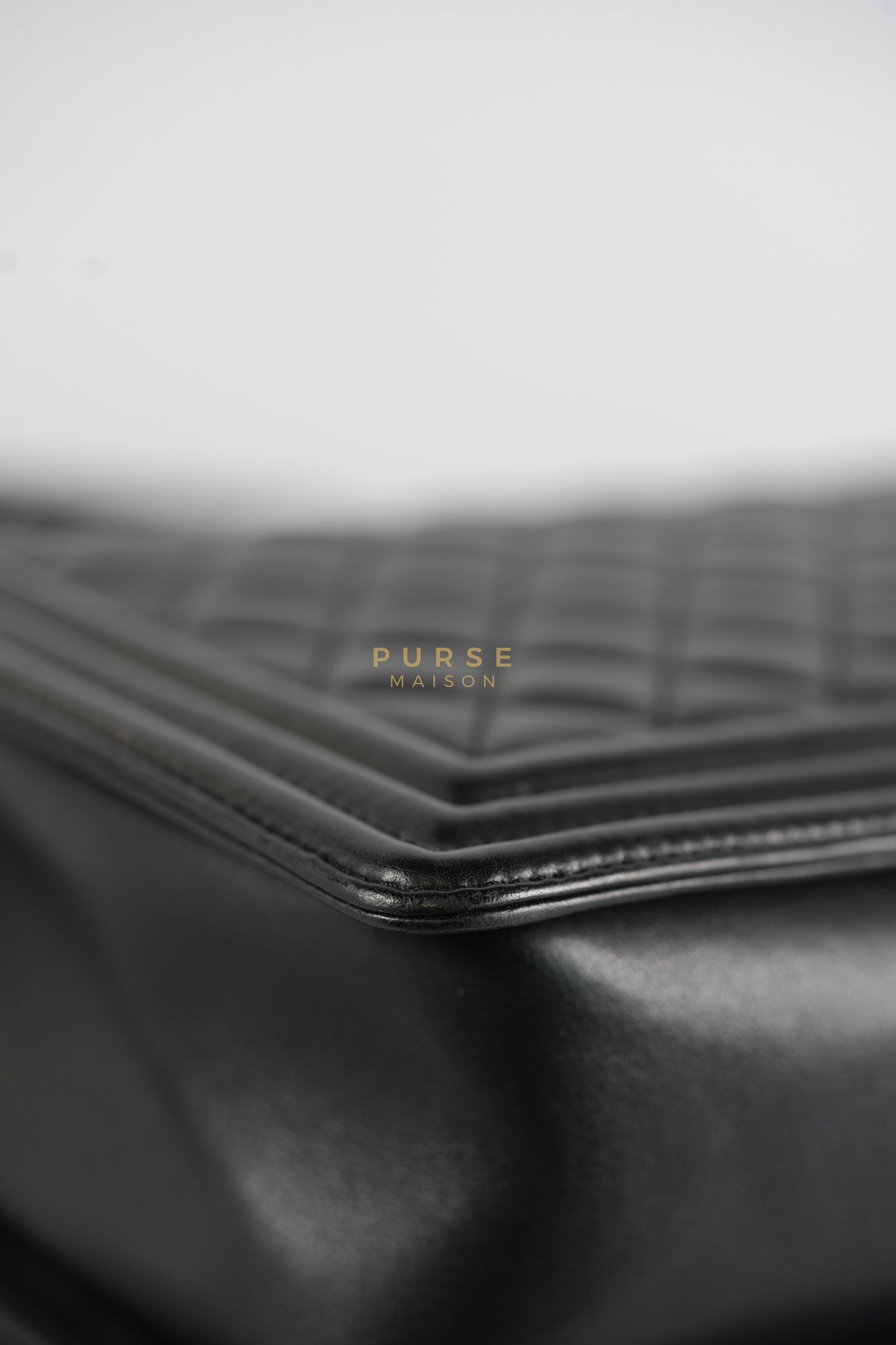 Boy New Medium in Black Quilted Lambskin Leather and Aged Gold Hardware Series 20 | Purse Maison Luxury Bags Shop