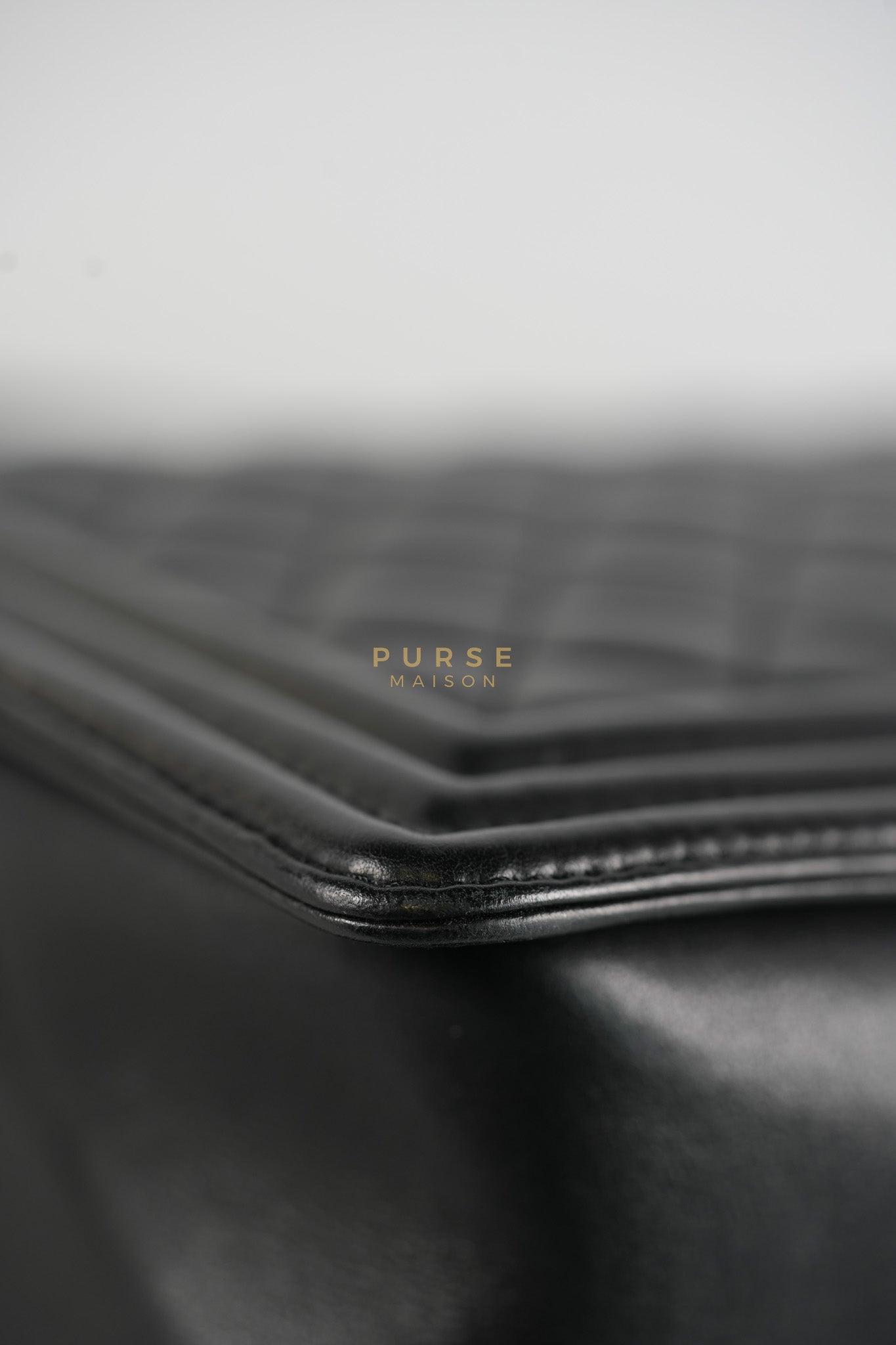 Boy New Medium in Black Quilted Lambskin Leather and Aged Gold Hardware Series 20 | Purse Maison Luxury Bags Shop