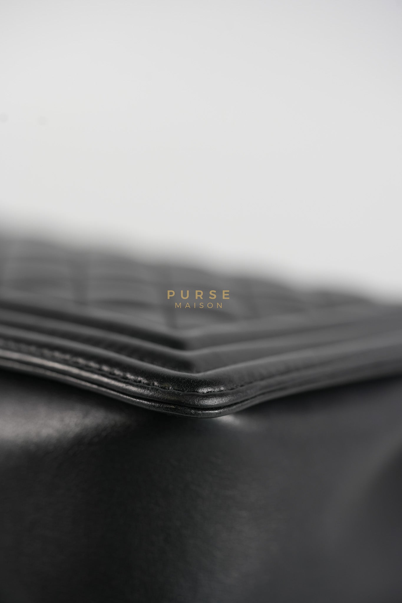 Boy New Medium in Black Quilted Lambskin Leather and Aged Gold Hardware Series 20 | Purse Maison Luxury Bags Shop