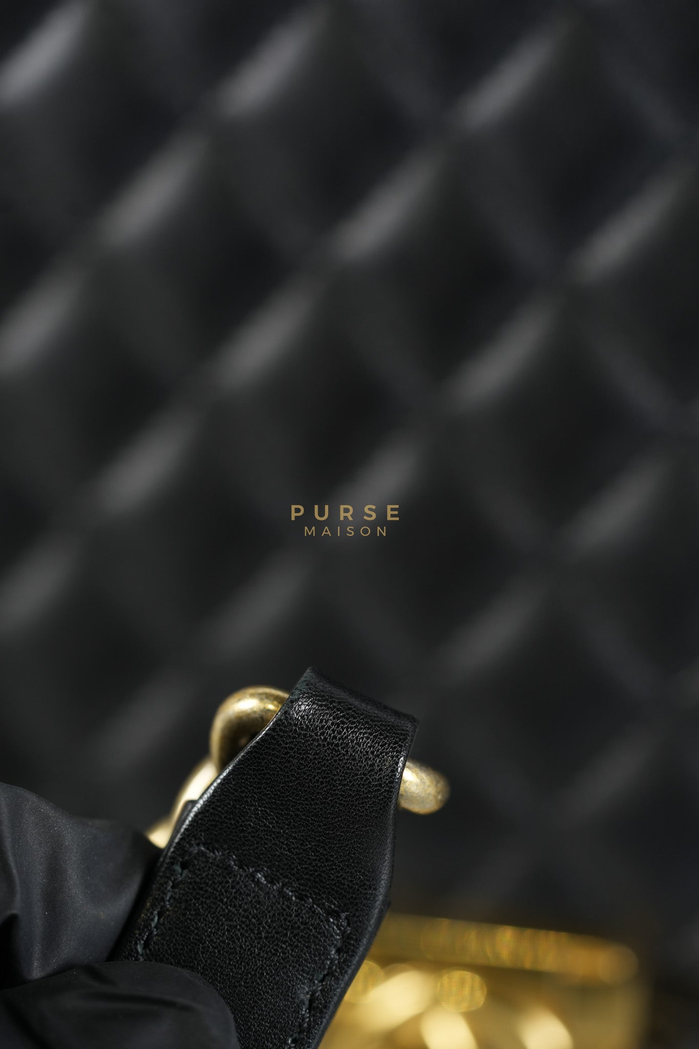 Boy New Medium in Black Quilted Lambskin Leather and Aged Gold Hardware Series 20 | Purse Maison Luxury Bags Shop