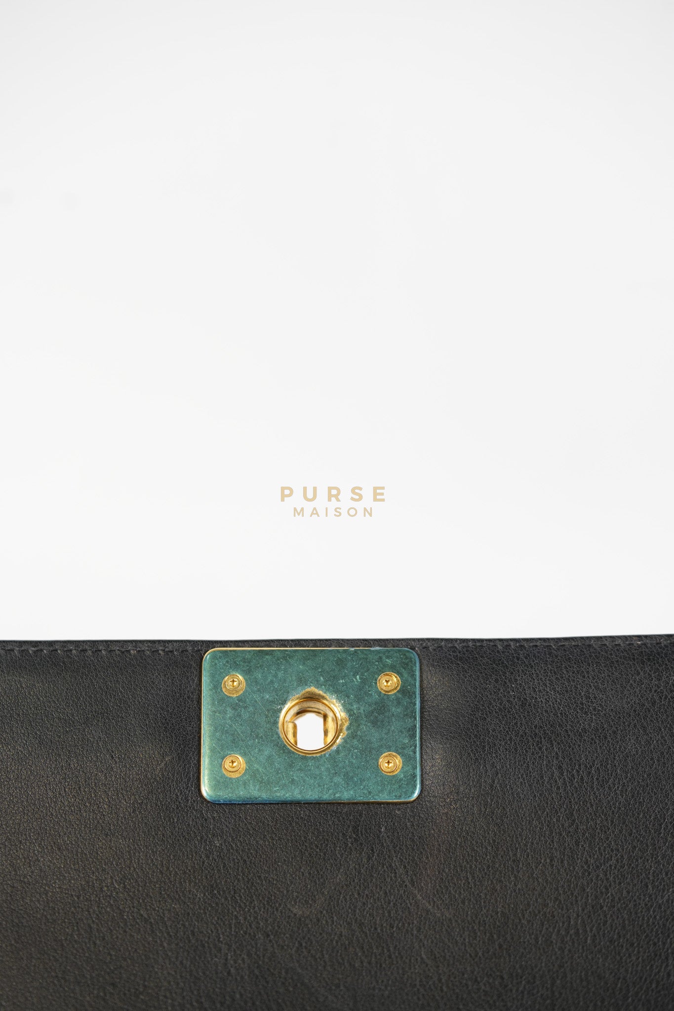 Boy New Medium in Black Quilted Lambskin Leather and Aged Gold Hardware Series 20 | Purse Maison Luxury Bags Shop