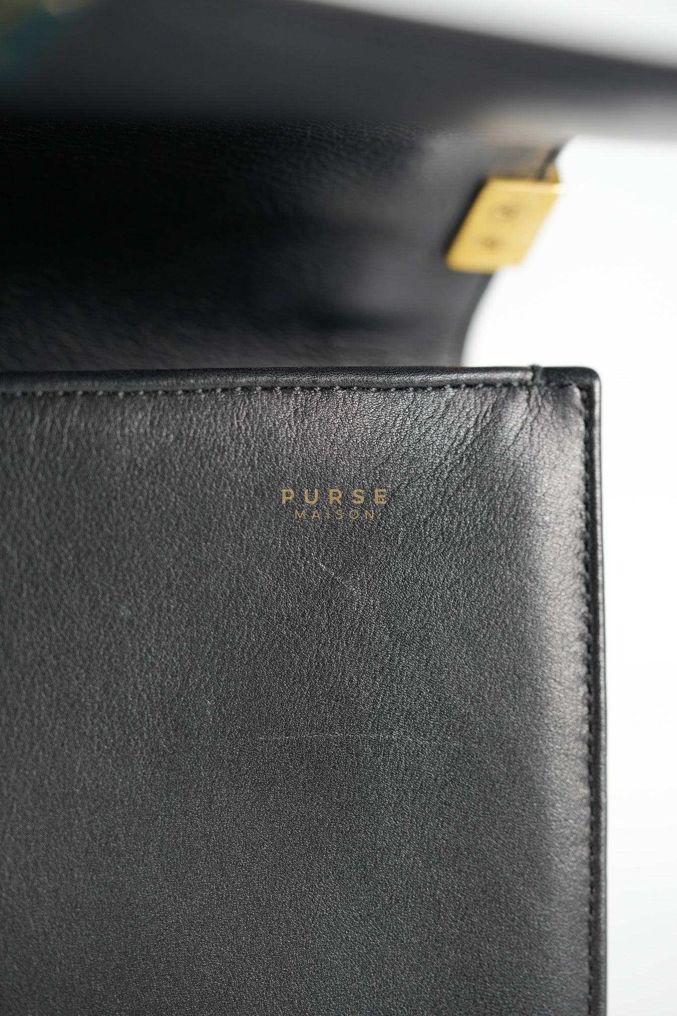 Boy New Medium in Black Quilted Lambskin Leather and Aged Gold Hardware Series 20 | Purse Maison Luxury Bags Shop