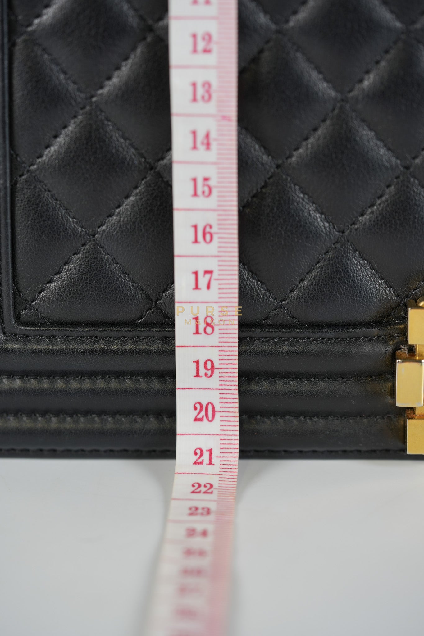 Boy New Medium in Black Quilted Lambskin Leather and Aged Gold Hardware Series 20 | Purse Maison Luxury Bags Shop