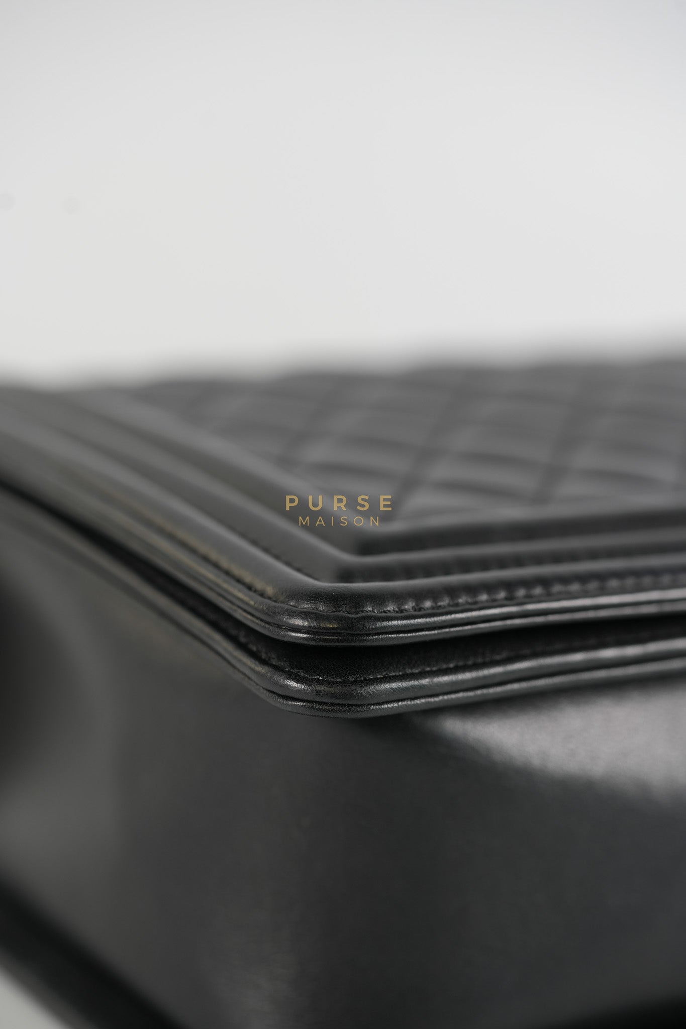 Boy New Medium in Black Quilted Lambskin Leather and Aged Gold Hardware Series 20 | Purse Maison Luxury Bags Shop