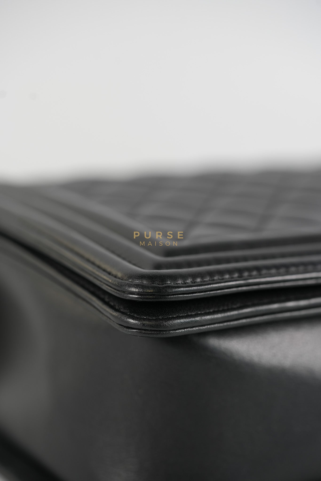 Boy New Medium in Black Quilted Lambskin Leather and Aged Gold Hardware Series 20 | Purse Maison Luxury Bags Shop