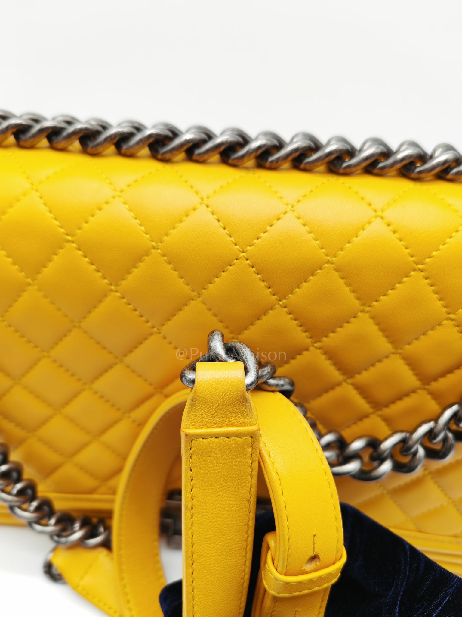 Boy New Medium in Yellow Quilted Lambskin Leather and Ruthenium Hardware Series 20 | Purse Maison Luxury Bags Shop