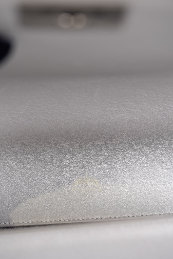 Boy New Medium Metallic Gray Calfskin Leather in Ruthenium Hardware Series 20 | Purse Maison Luxury Bags Shop