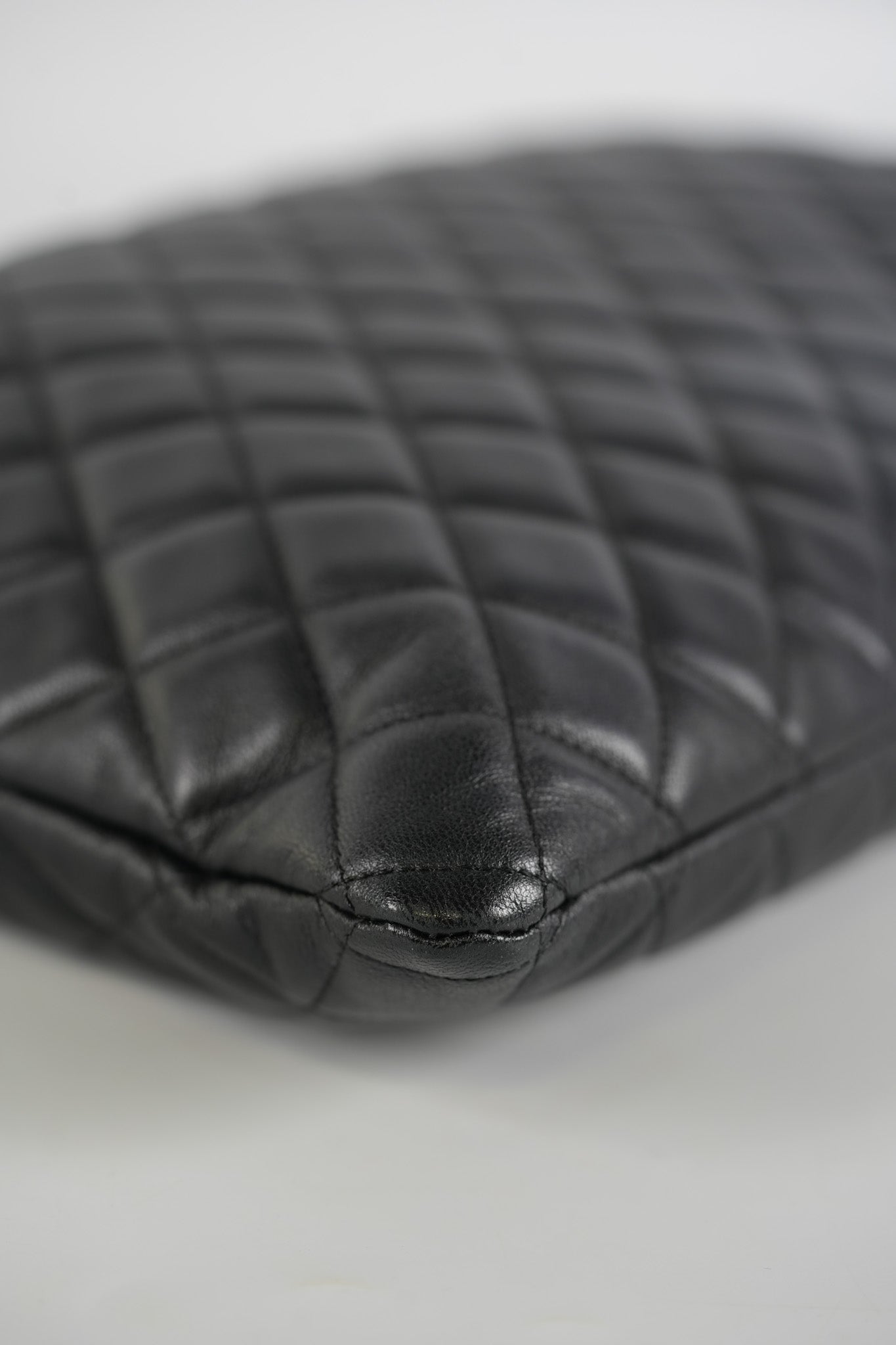 Boy O Case Clutch Bag in Black Quilted Calfskin Leather & Light Gold Hardware Series 26 | Purse Maison Luxury Bags Shop