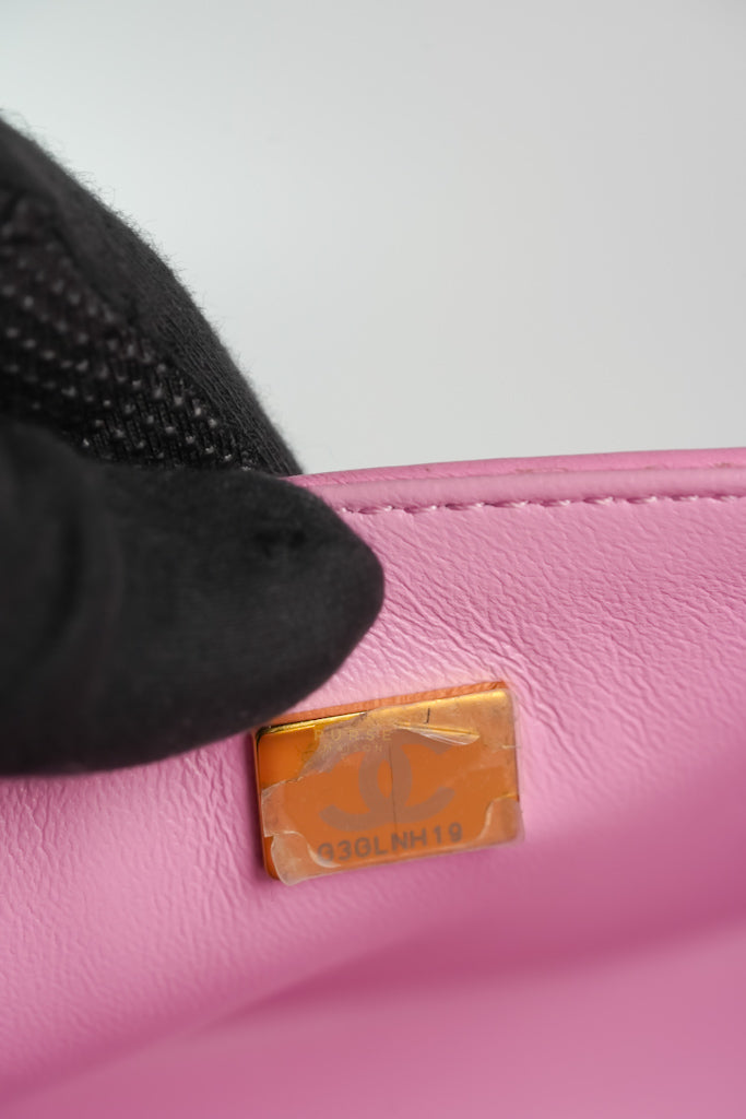 Boy Old Medium Chevron in Lambskin Leather and Light Gold Hardware (Microchip) | Purse Maison Luxury Bags Shop