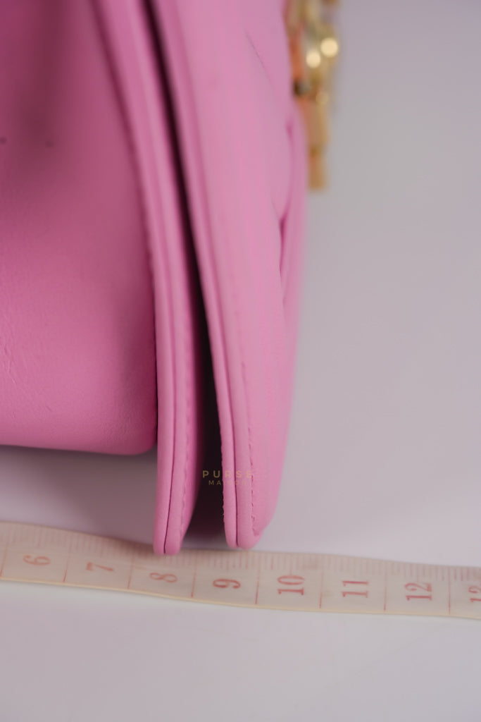 Boy Old Medium Chevron in Lambskin Leather and Light Gold Hardware (Microchip) | Purse Maison Luxury Bags Shop