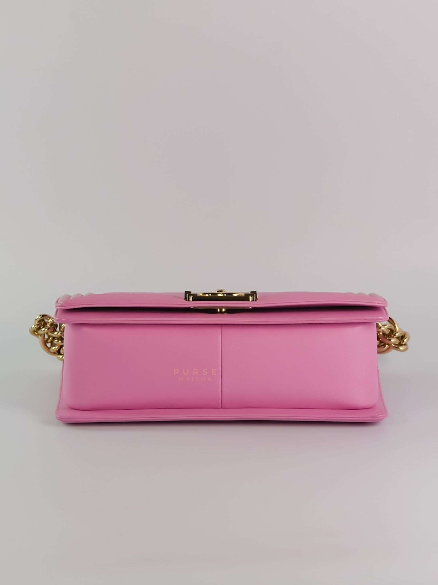 Boy Old Medium Chevron in Lambskin Leather and Light Gold Hardware (Microchip) | Purse Maison Luxury Bags Shop