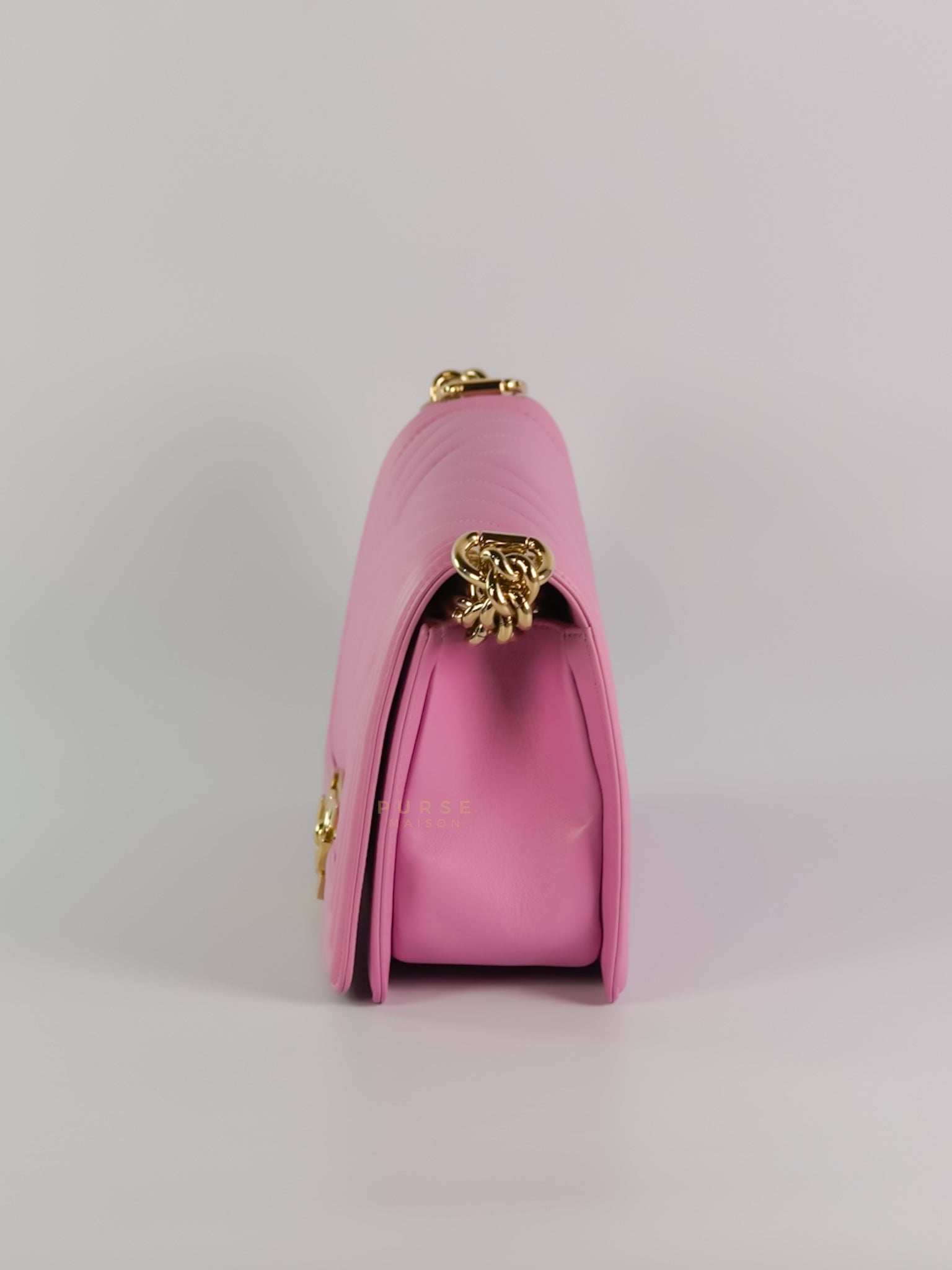 Boy Old Medium Chevron in Lambskin Leather and Light Gold Hardware (Microchip) | Purse Maison Luxury Bags Shop