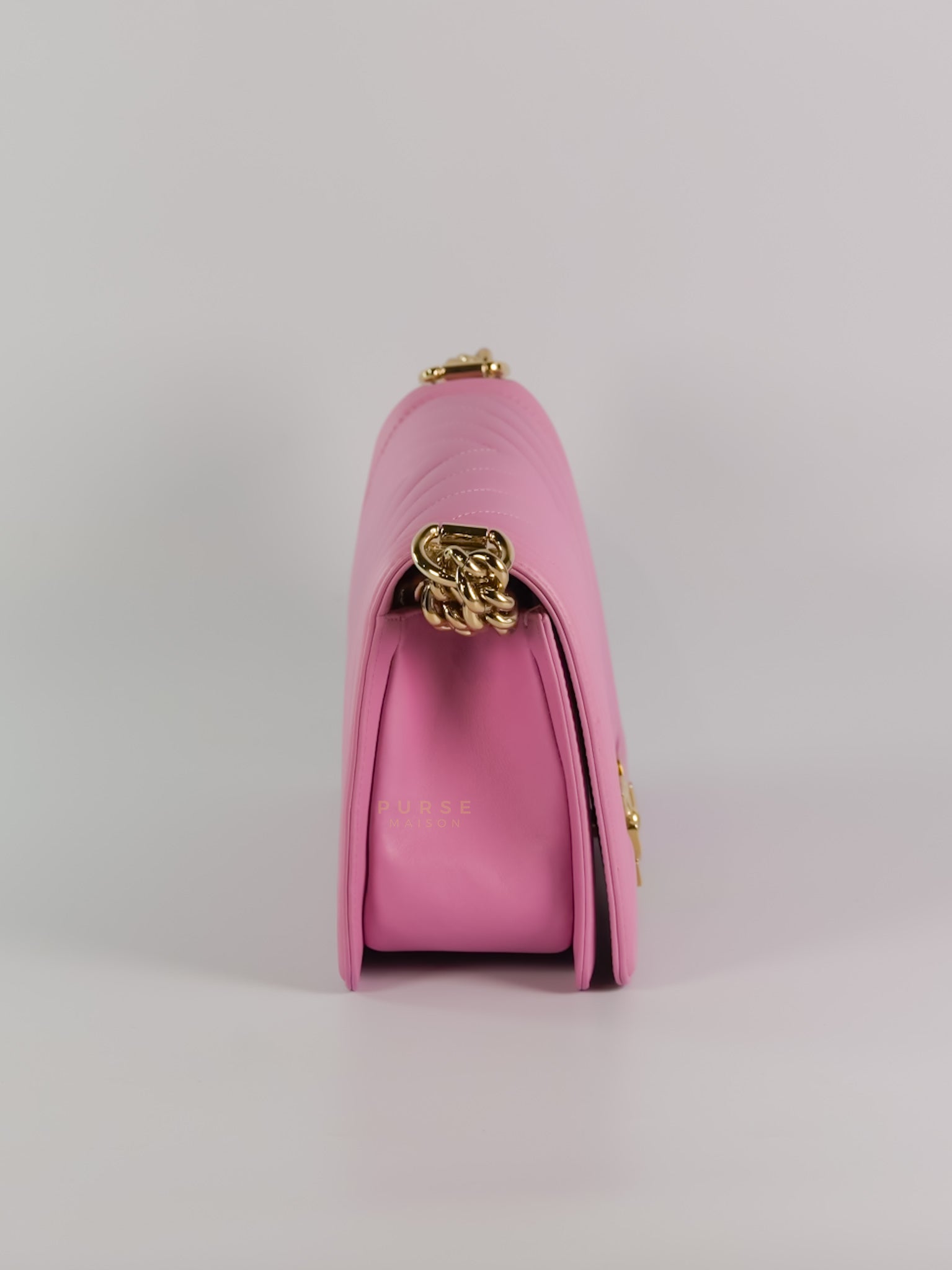 Boy Old Medium Chevron in Lambskin Leather and Light Gold Hardware (Microchip) | Purse Maison Luxury Bags Shop