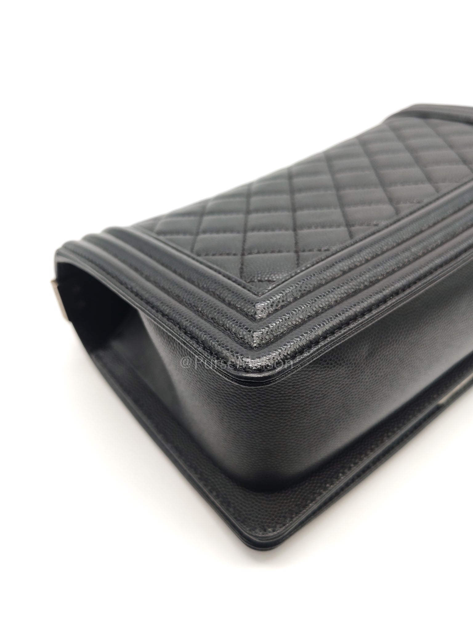 Boy Old Medium in Black Caviar Leather and Ruthenium Hardware Series 27 | Purse Maison Luxury Bags Shop