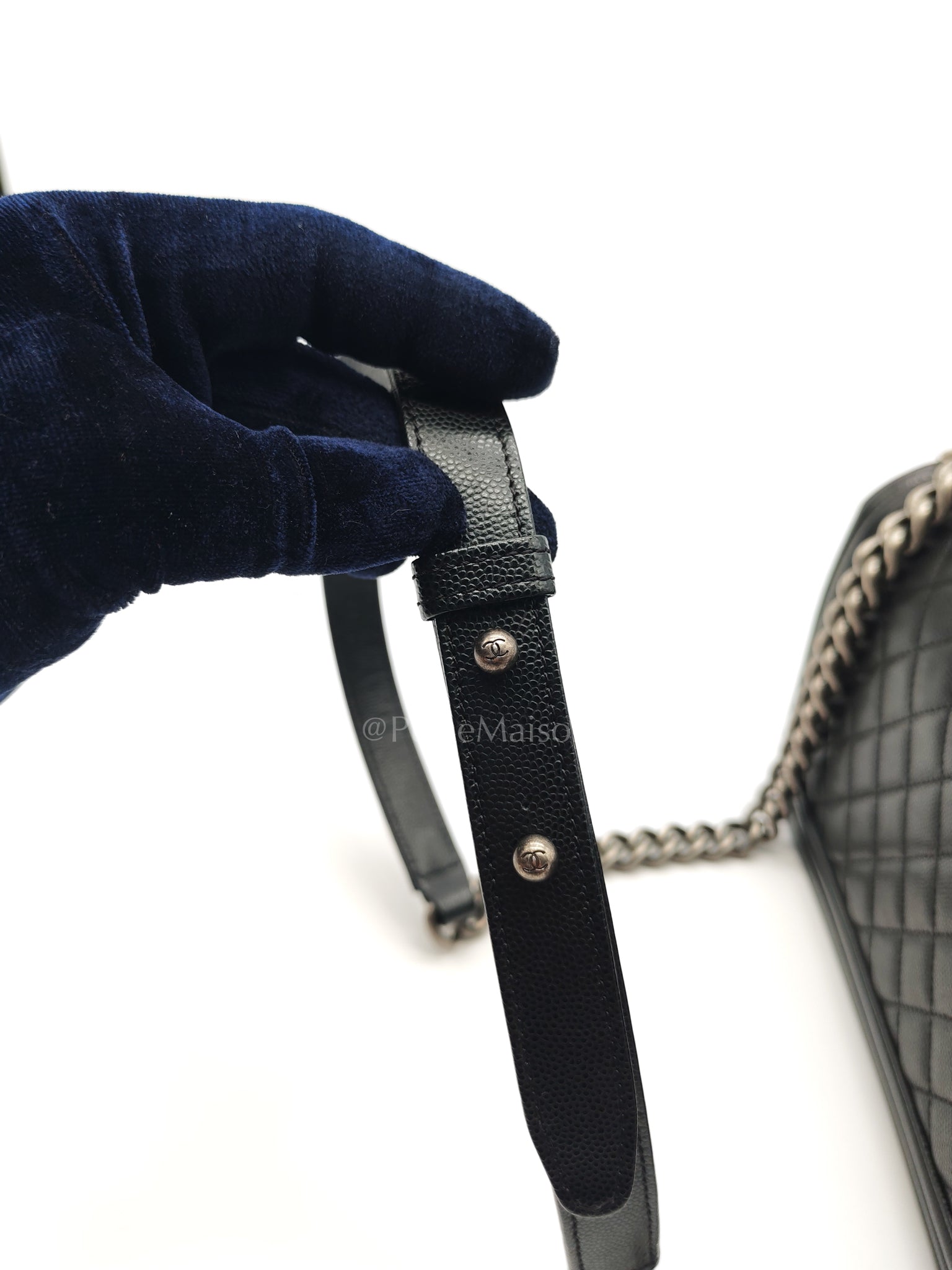 Boy Old Medium in Black Caviar Leather and Ruthenium Hardware Series 27 | Purse Maison Luxury Bags Shop