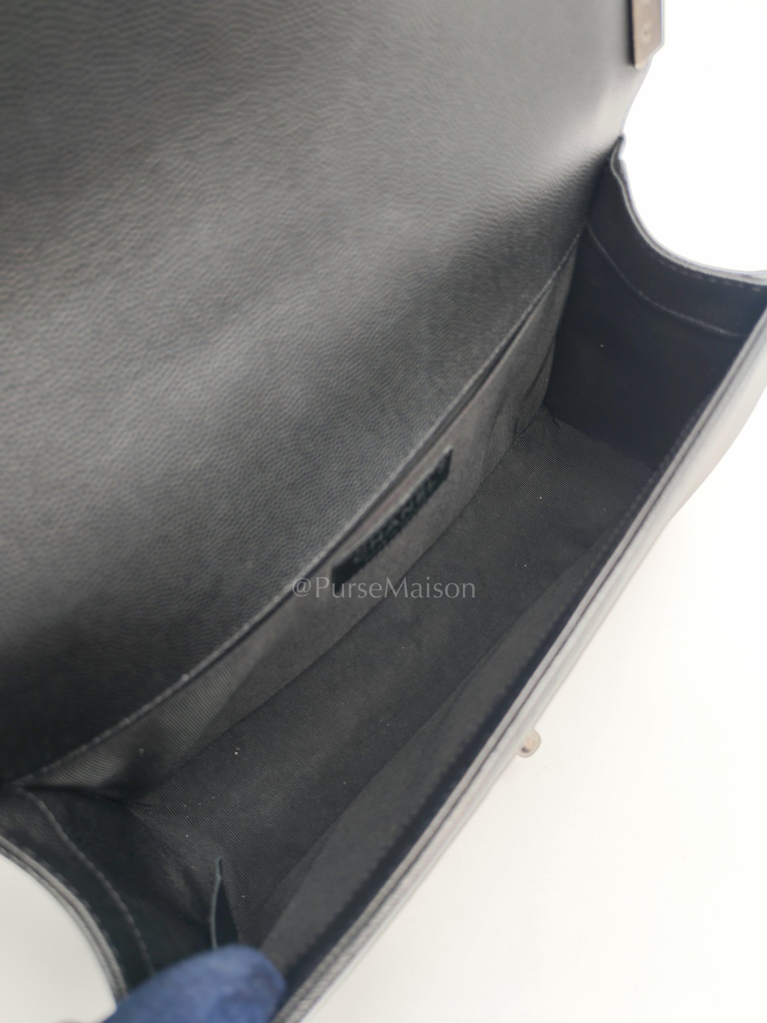 Boy Old Medium in Black Caviar Leather and Ruthenium Hardware Series 27 | Purse Maison Luxury Bags Shop