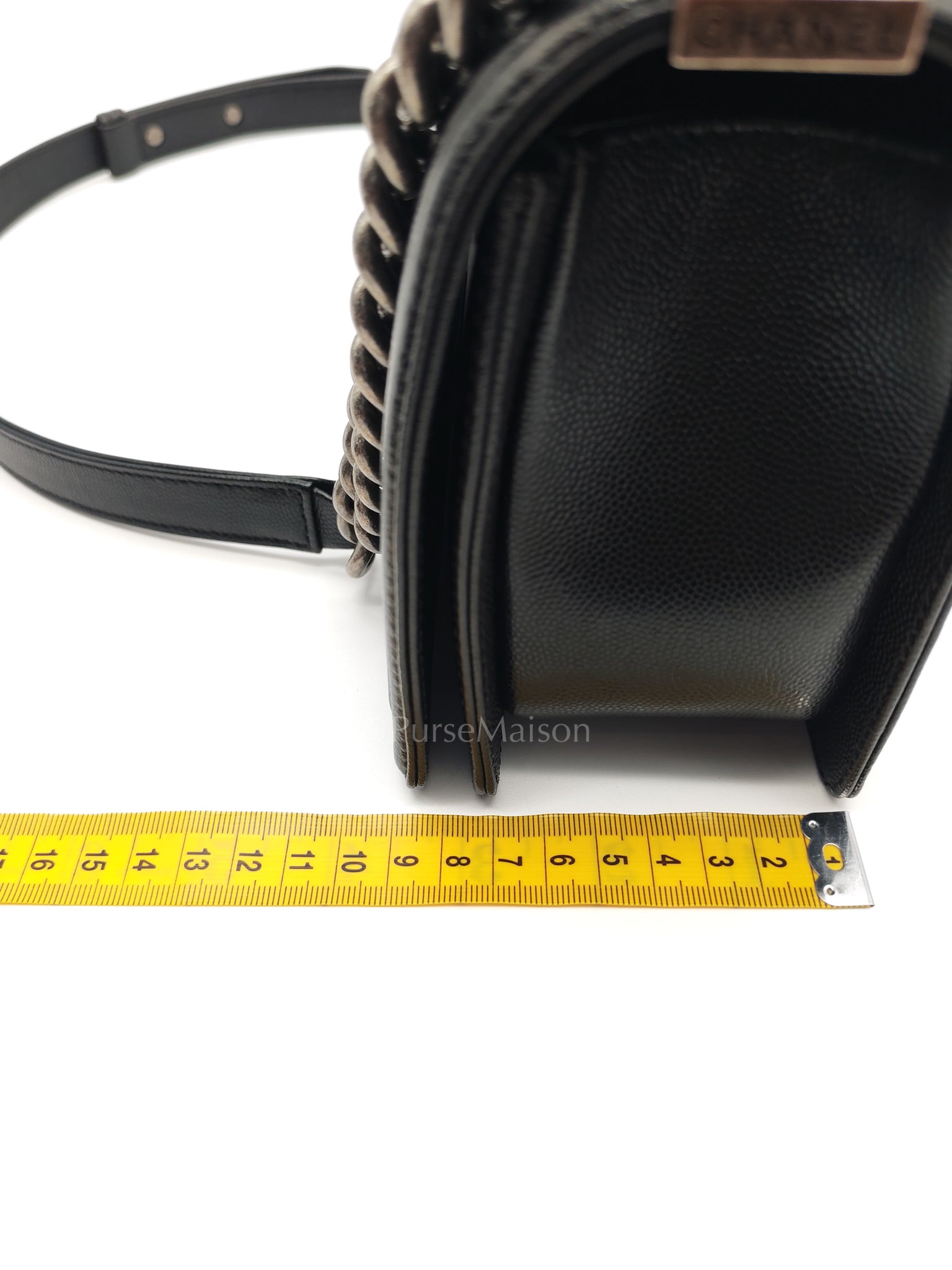 Boy Old Medium in Black Caviar Leather and Ruthenium Hardware Series 27 | Purse Maison Luxury Bags Shop