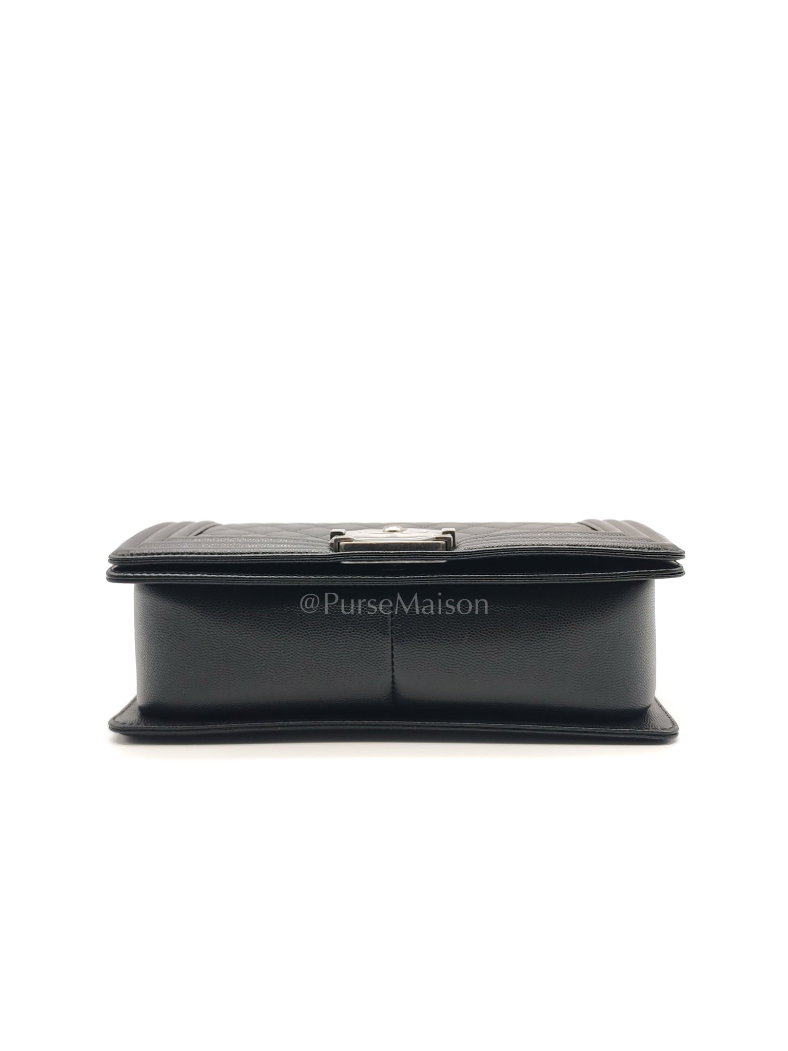 Boy Old Medium in Black Caviar Leather and Ruthenium Hardware Series 27 | Purse Maison Luxury Bags Shop